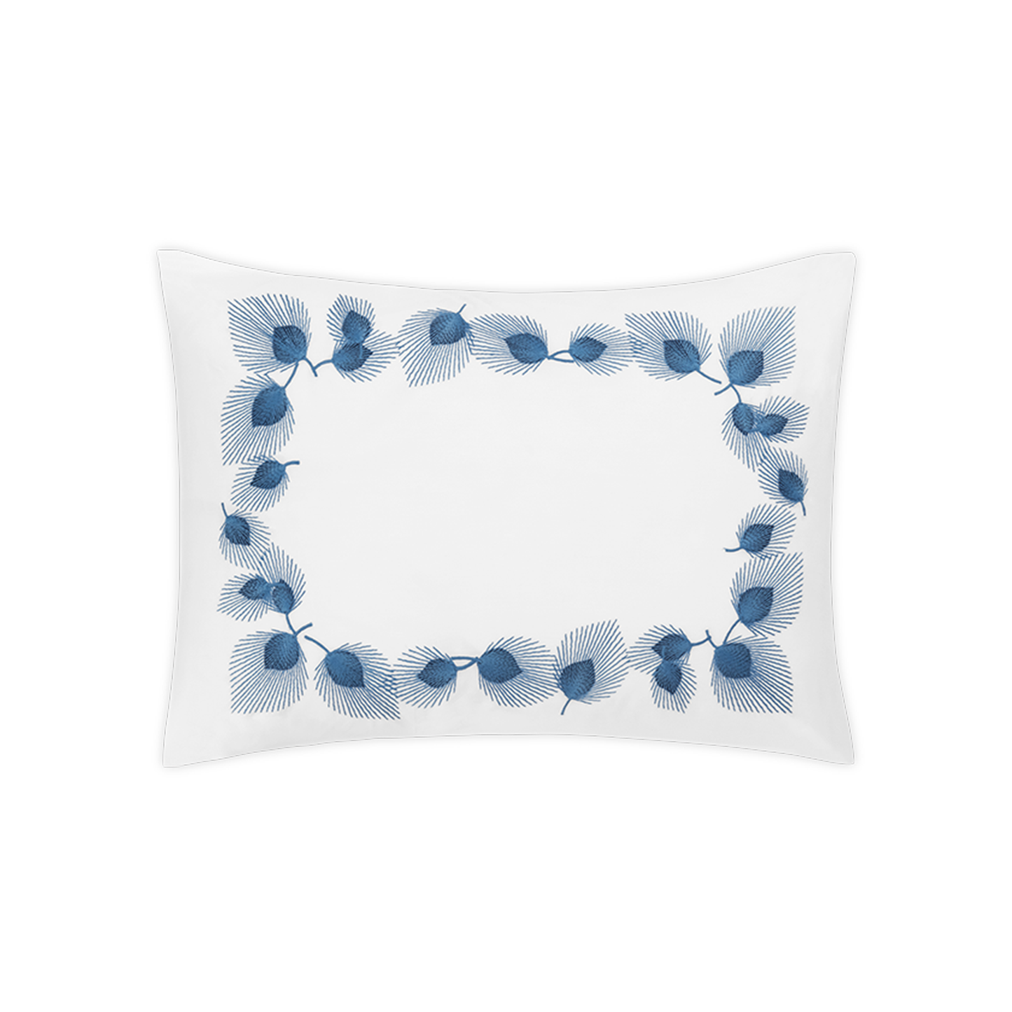 Boudoir Sham of Matouk Feather Bedding in Navy Color