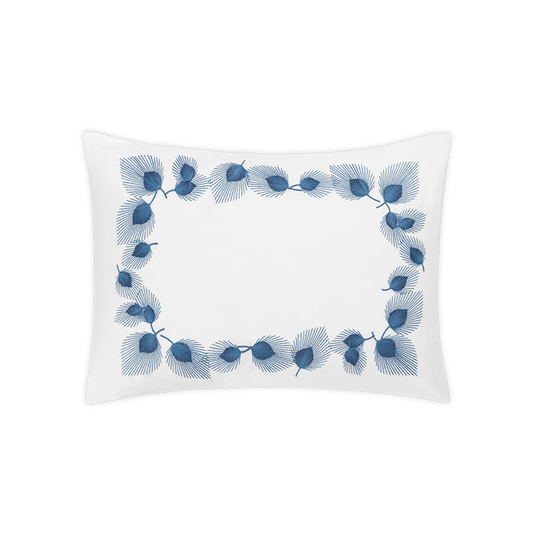 Boudoir Sham of Matouk Feather Bedding in Navy Color