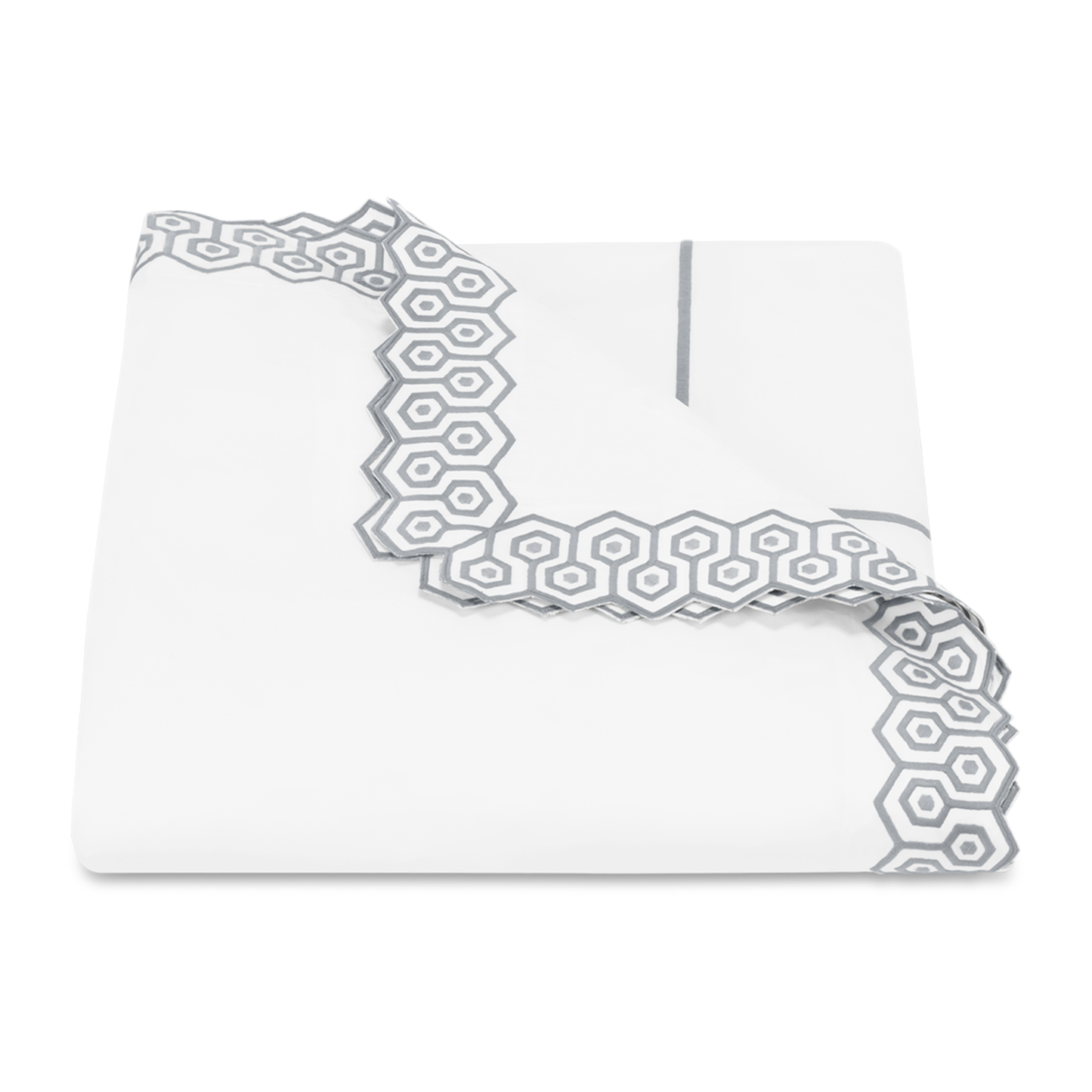 Duvet Cover of Matouk Felix Bedding in Silver Color