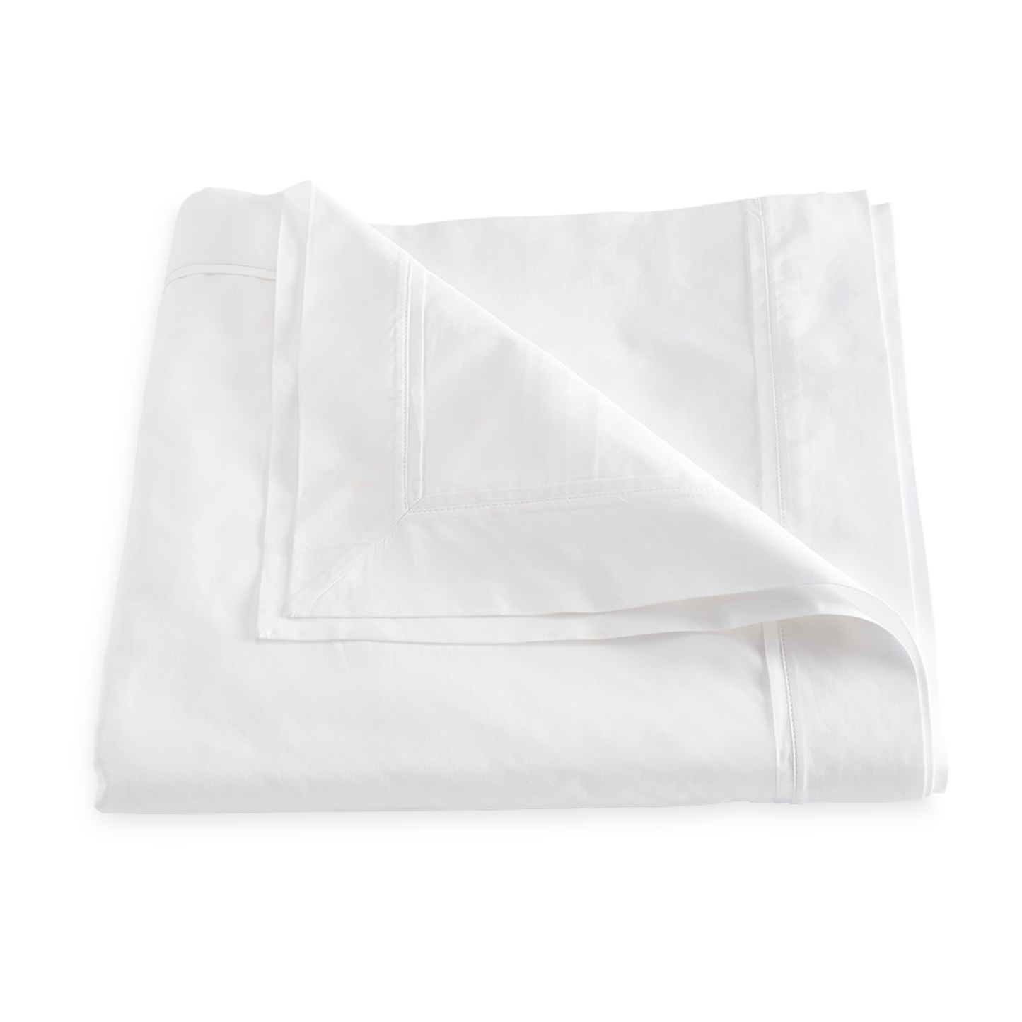 Folded Duvet Cover of Matouk Gatsby Bedding White Color