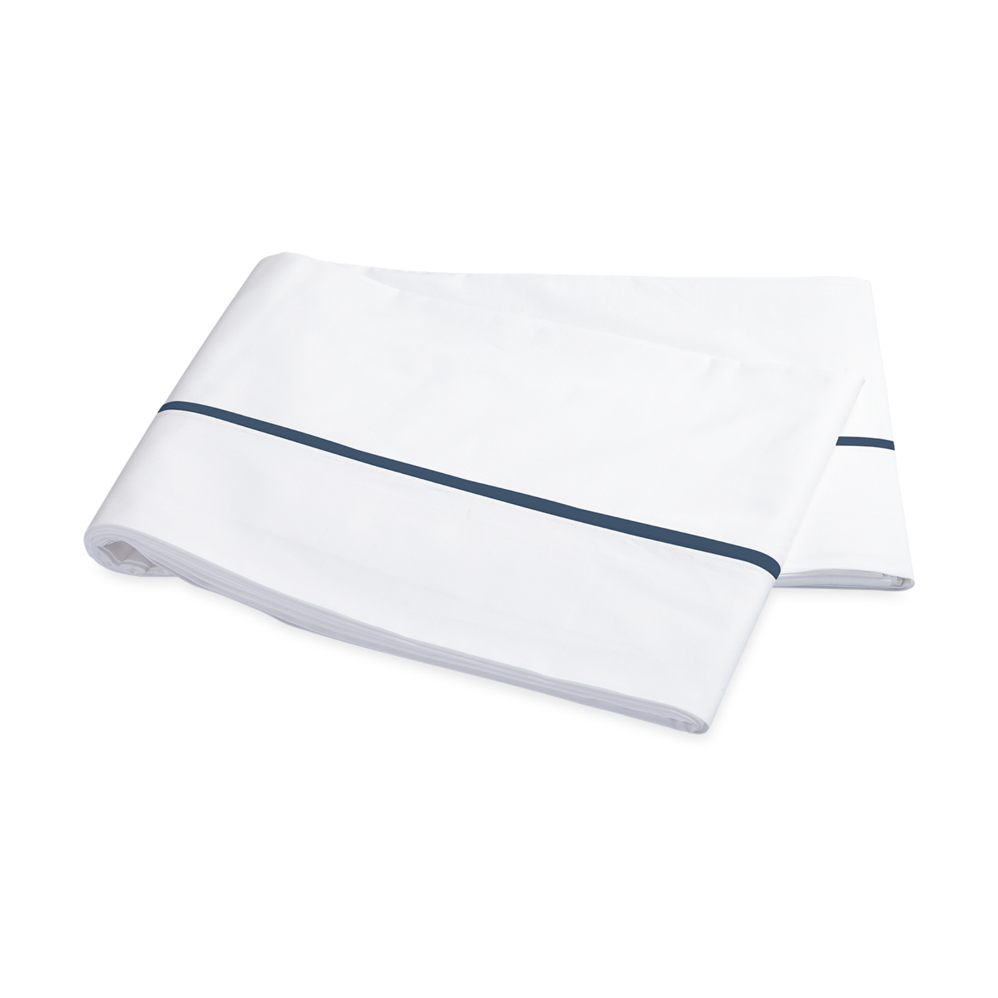 Flat Sheets of Matouk Gatsby Bedding Steel Blue Color