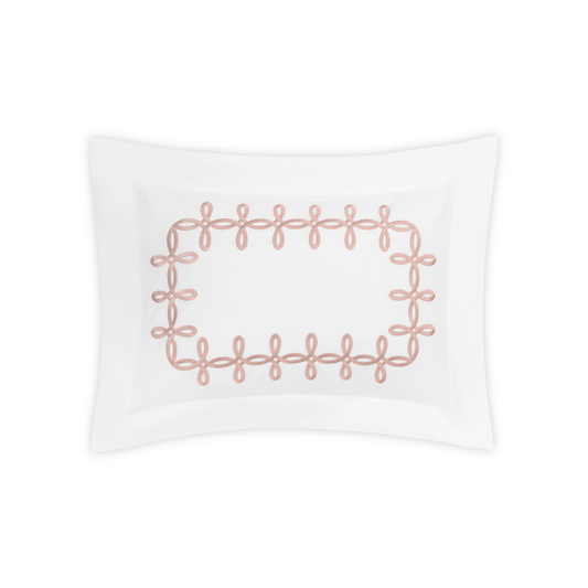 Boudoir Sham of Matouk Gordian Knot Bedding Blush Color