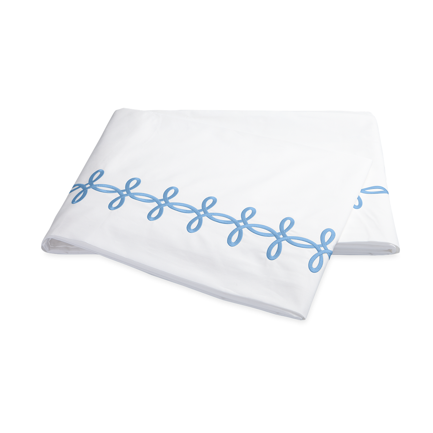 Folded Flat Sheet of Matouk Gordian Knot Bedding Ocean Color