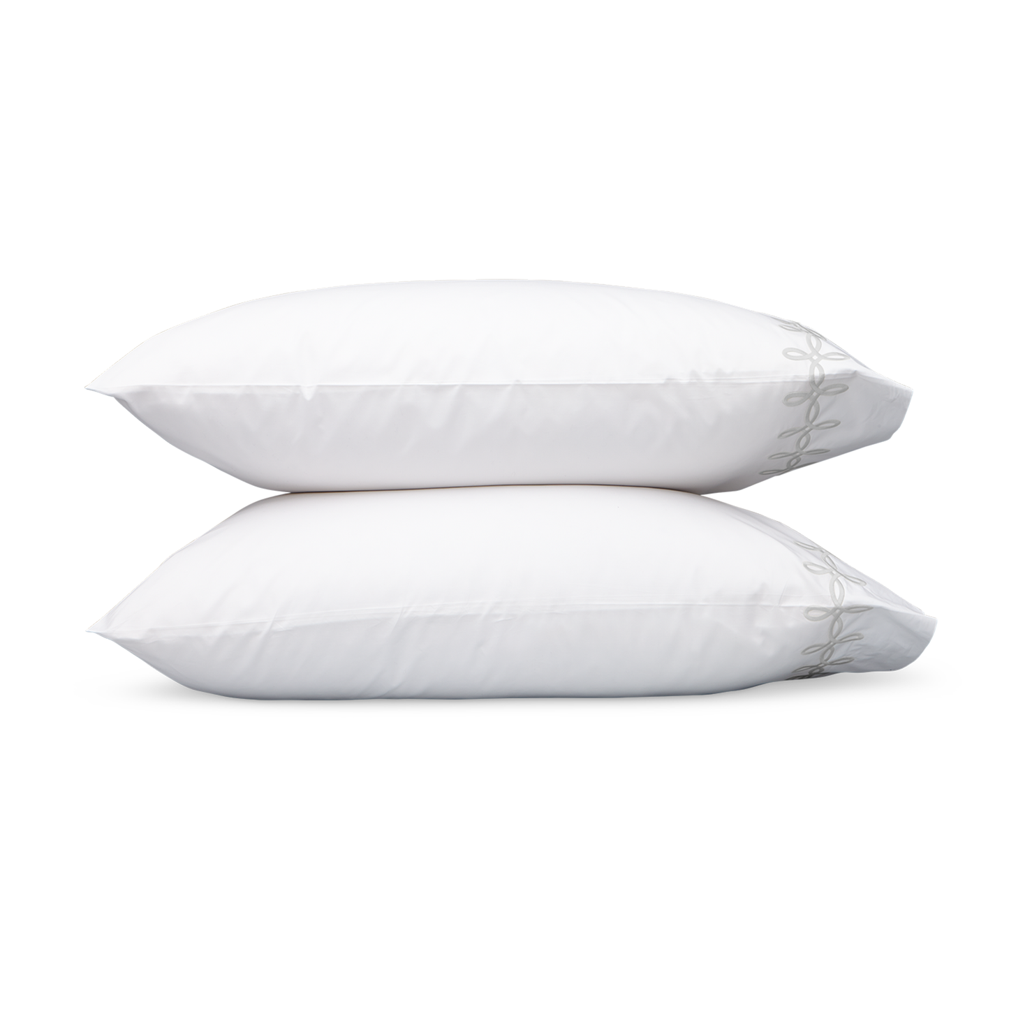 Pair of Pillowcase of Matouk Gordian Knot Bedding Silver Color