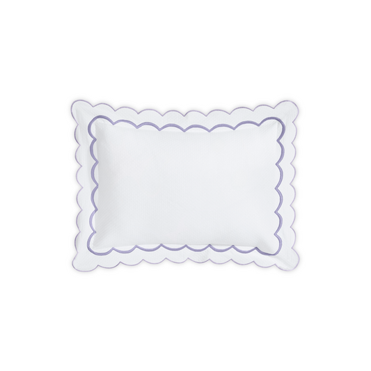Top View of Matouk India Pique Bedding Boudoir Sham in Lilac Color