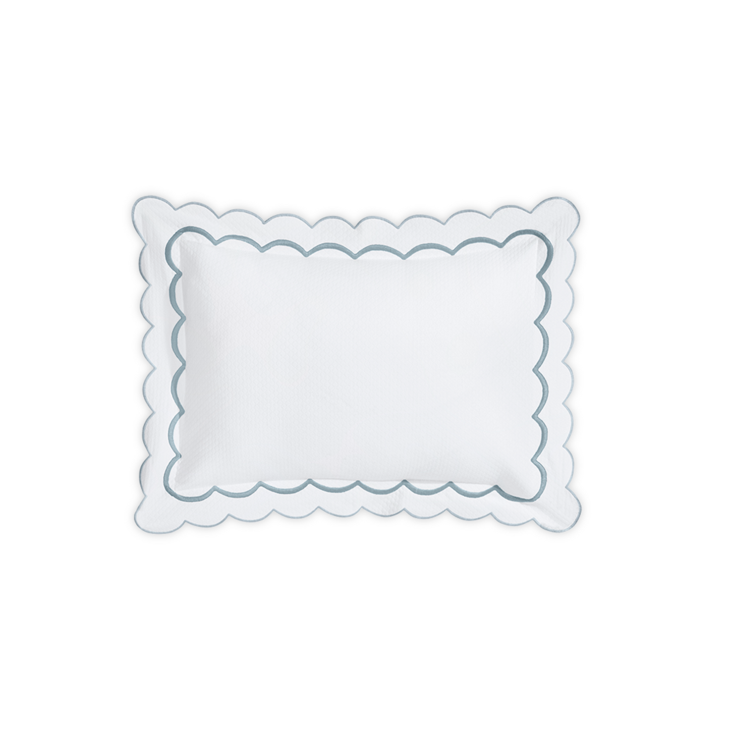Top View of Matouk India Pique Bedding Boudoir Sham in Pool Color