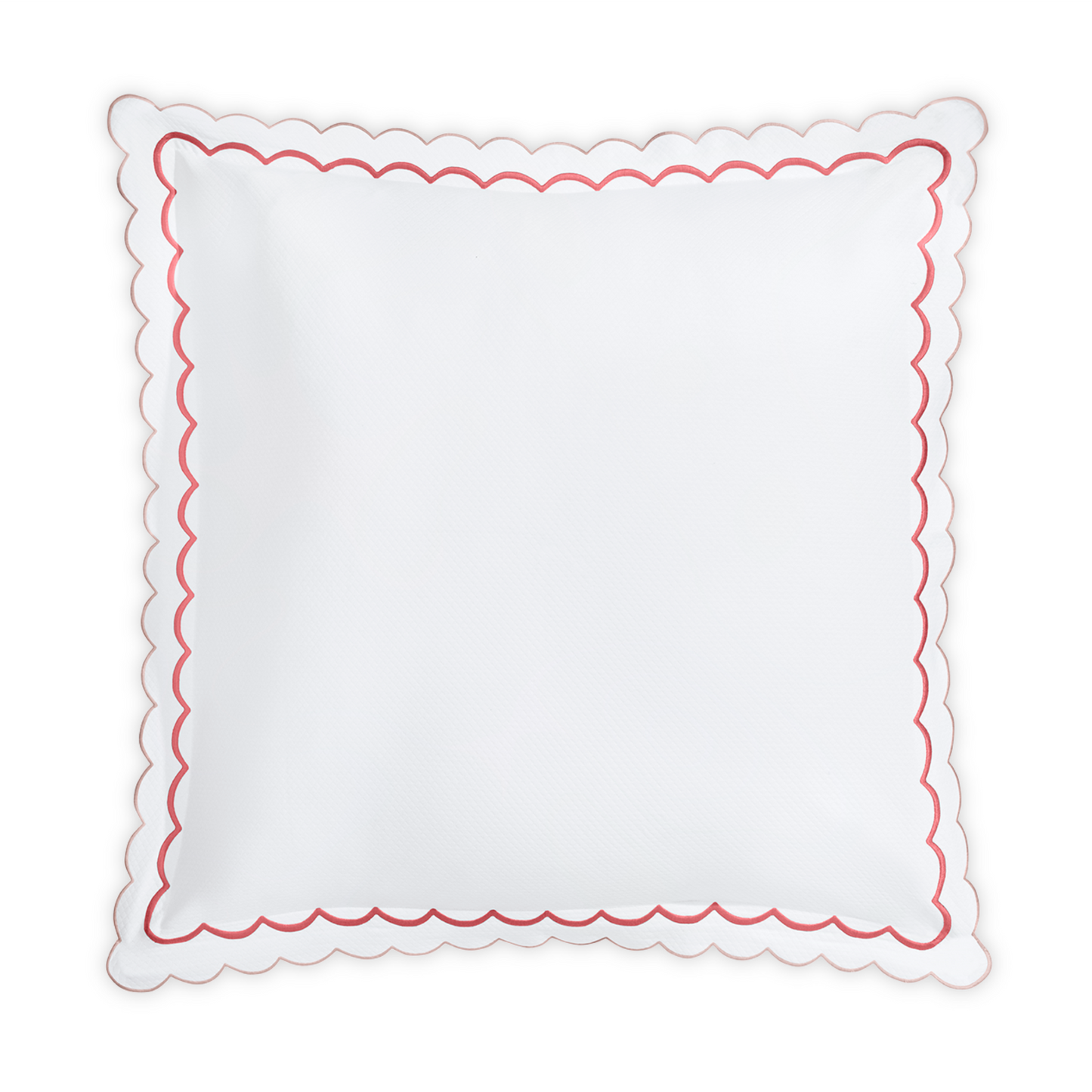 Top View of Matouk India Pique Bedding Euro Sham in Blush Color