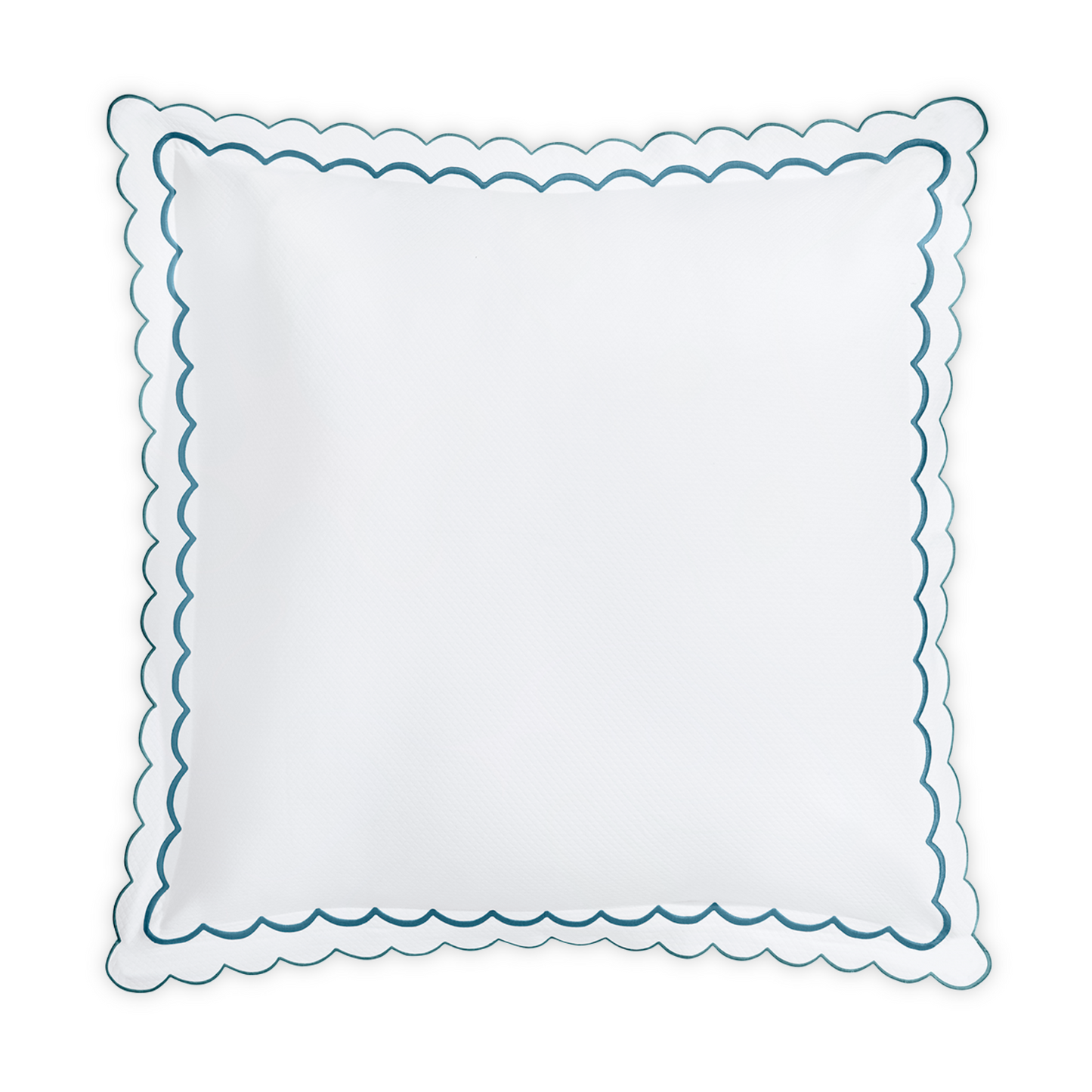 Top View of Matouk India Pique Bedding Euro Sham in Cerulean Color