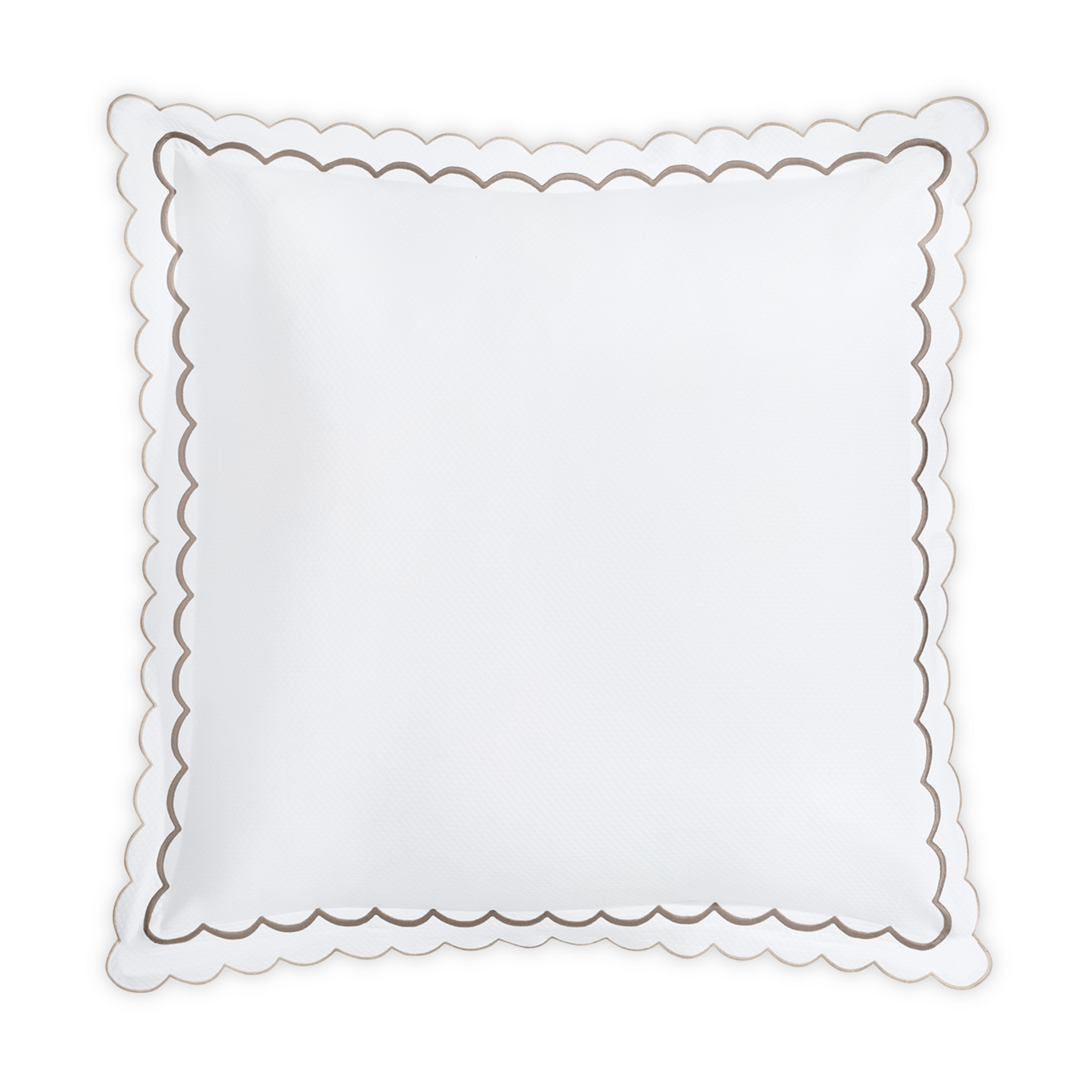 Top View of Matouk India Pique Bedding Euro Sham in Driftwood Color