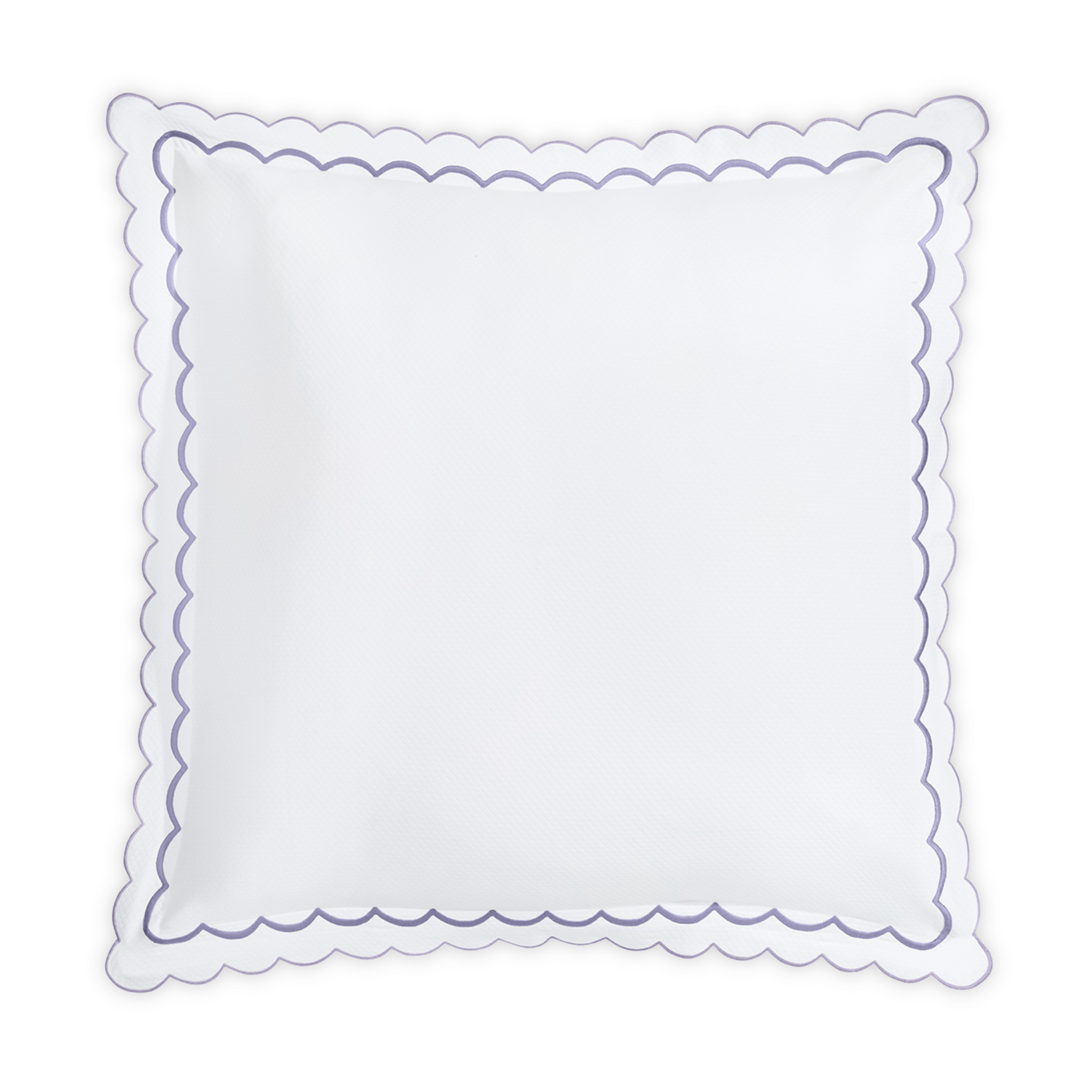 Top View of Matouk India Pique Bedding Euro Sham in Lilac Color