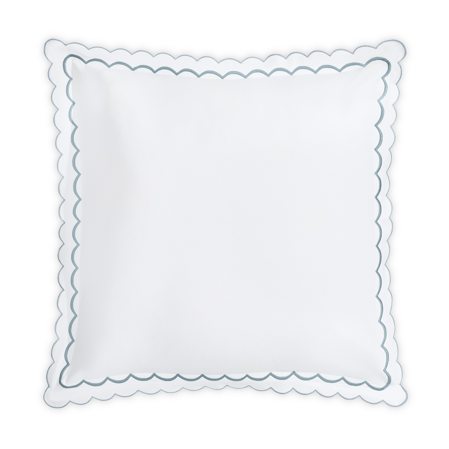 Top View of Matouk India Pique Bedding Euro Sham in Pool Color