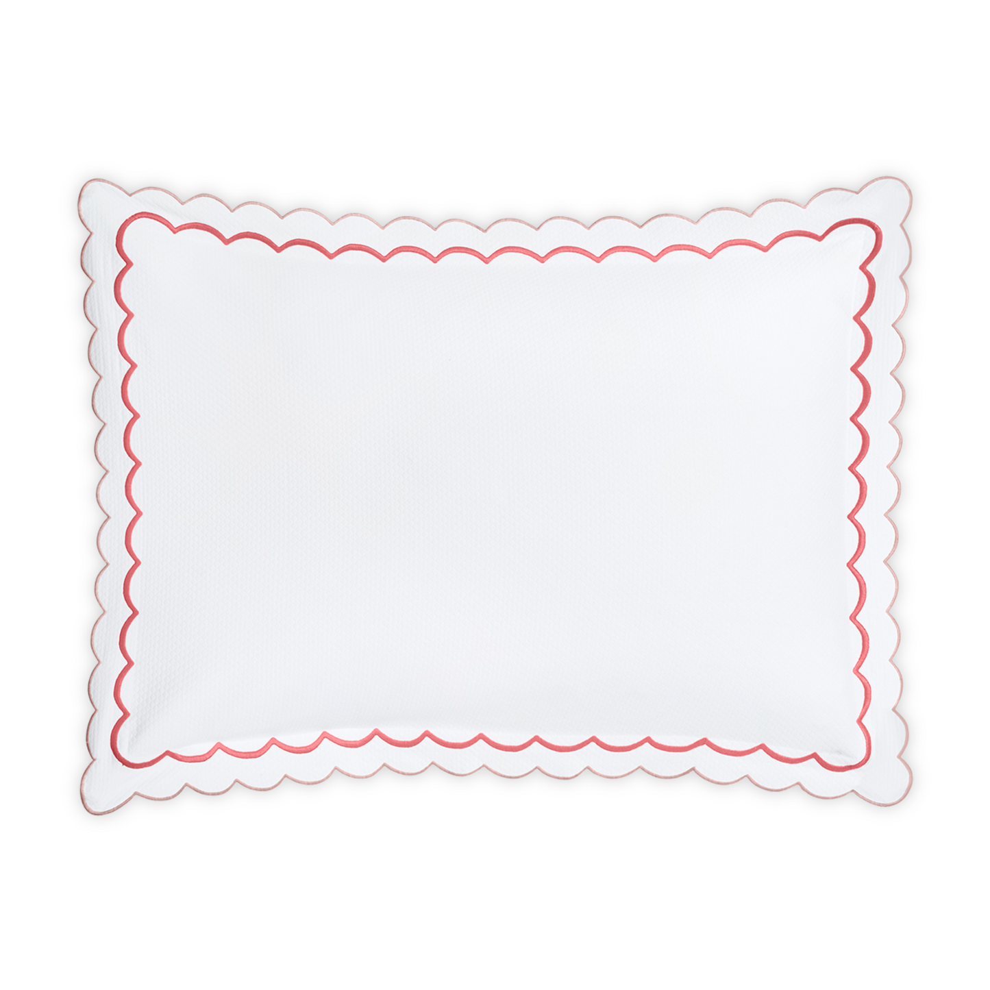 Top View of Matouk India Pique Bedding Standard Sham in Blush Color