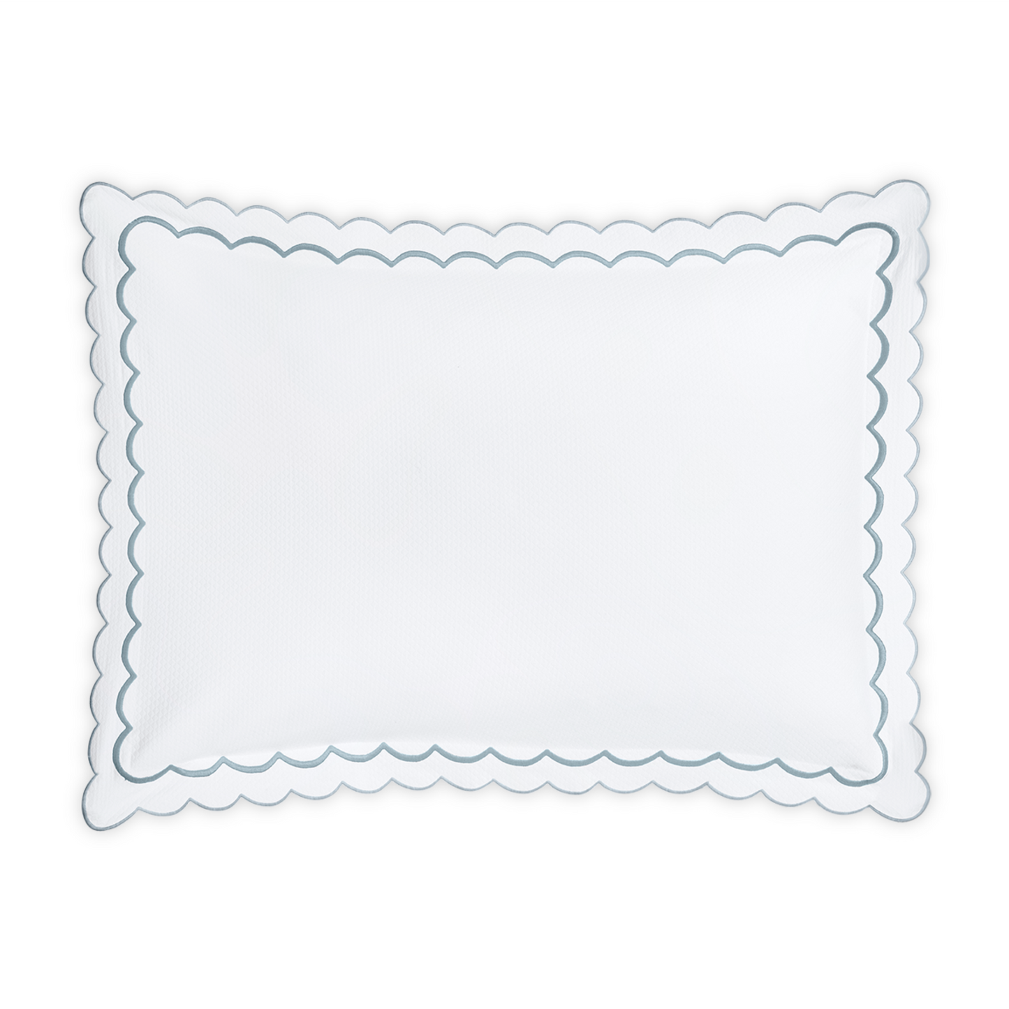 Top View of Matouk India Pique Bedding Standard Sham in Pool Color