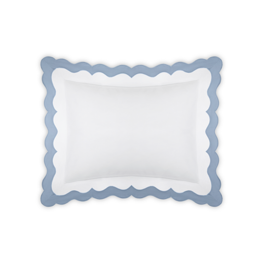 Boudoir Sham of Matouk Lorelei Bedding in Hazy Blue Color