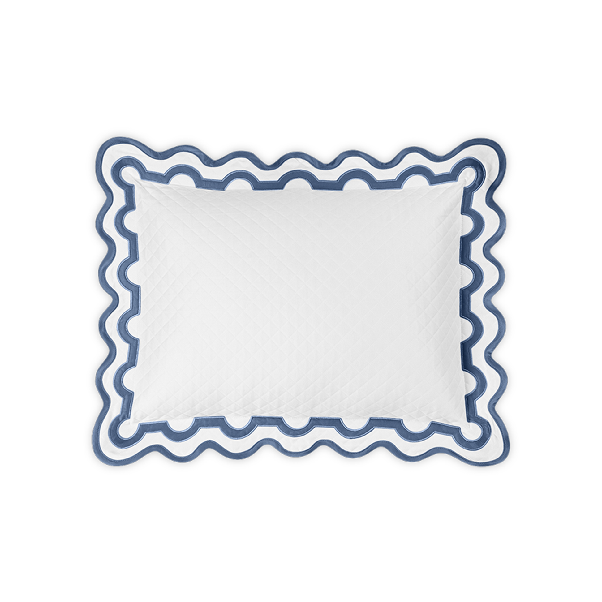 Silo of Matouk Mirasol Matelassé Bedding Boudoir Sham Steel Blue