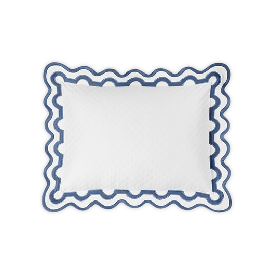 Silo of Matouk Mirasol Matelassé Bedding Boudoir Sham Steel Blue