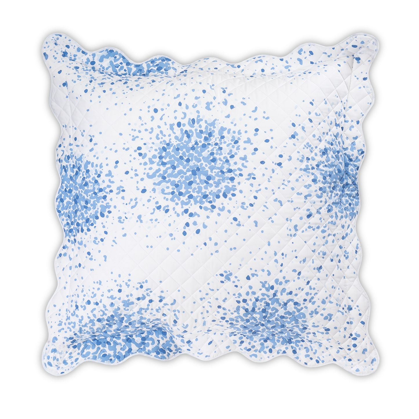 Quilted Euro Sham of Matouk Poppy Bedding in Azure Color