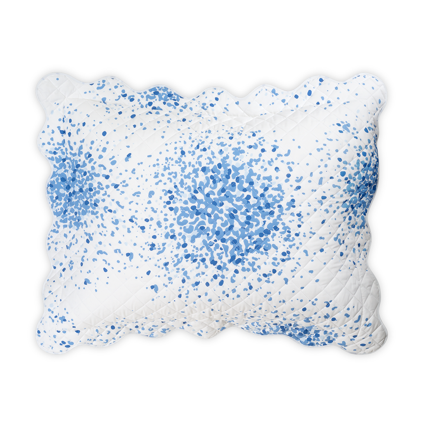 Quilted Sham of Matouk Poppy Bedding in Azure Color