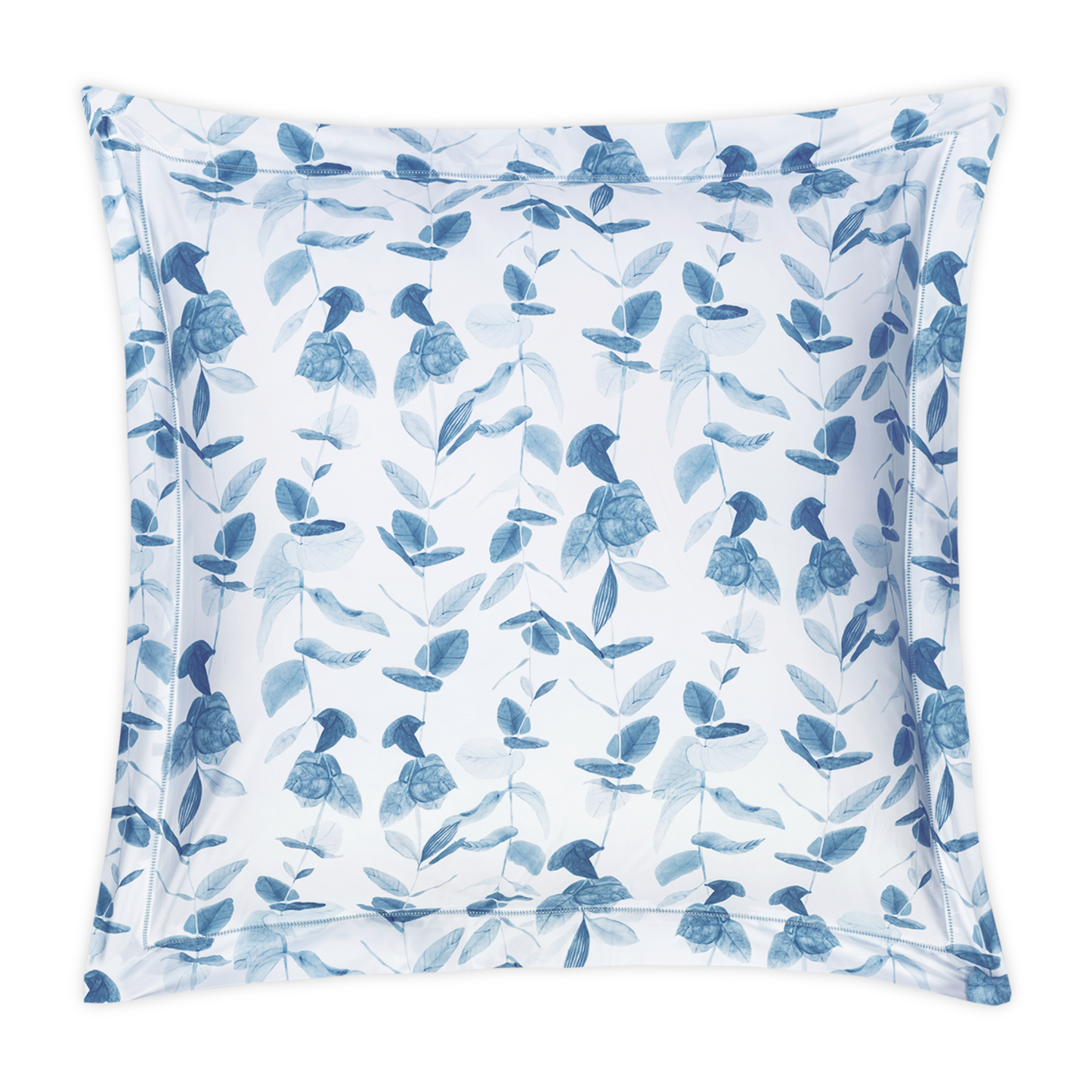 Silo of Euro Sham of Matouk Schumacher Antonia Bedding in Hazy Blue Color