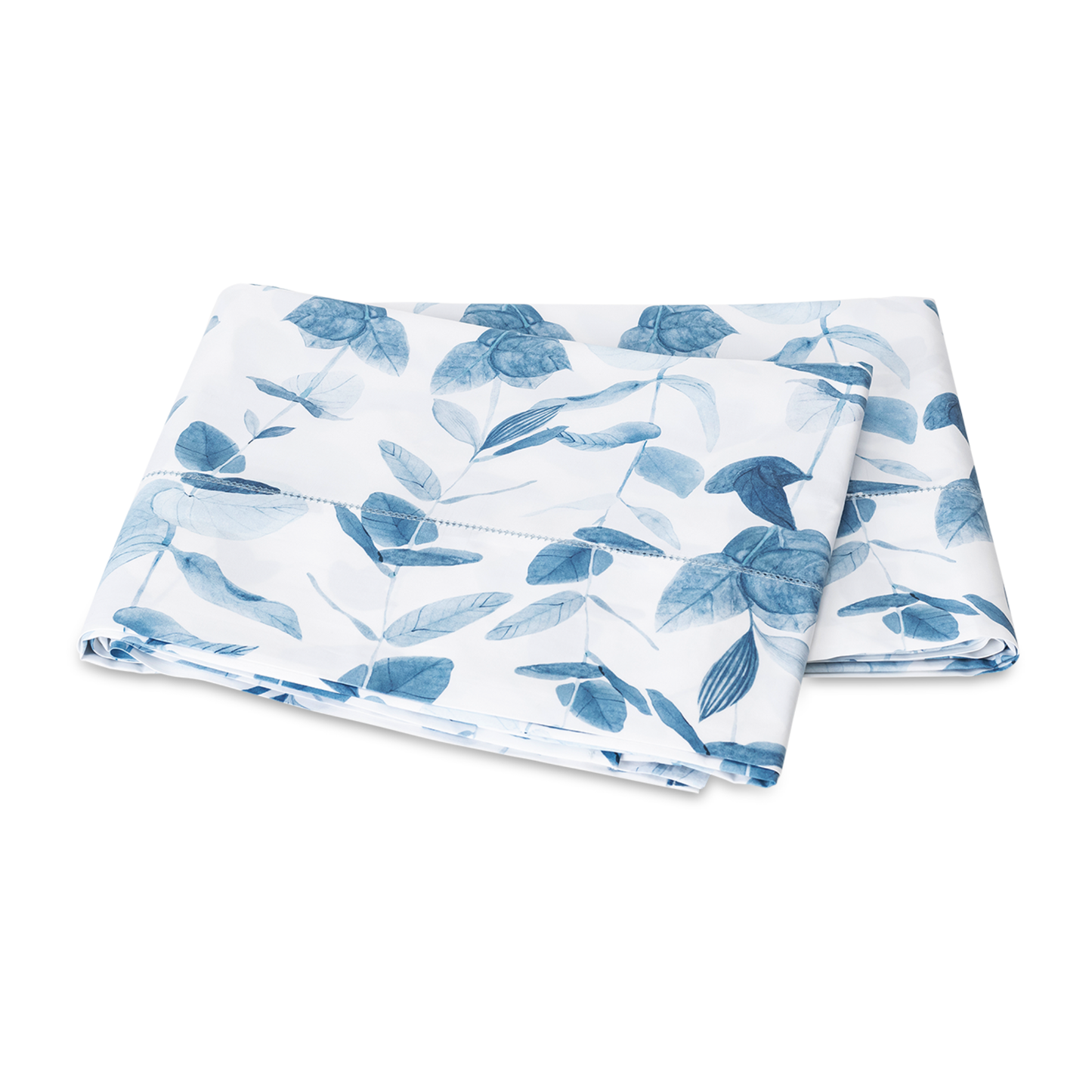 Silo of a Flat Sheet of Matouk Schumacher Antonia Bedding in Hazy Blue Color