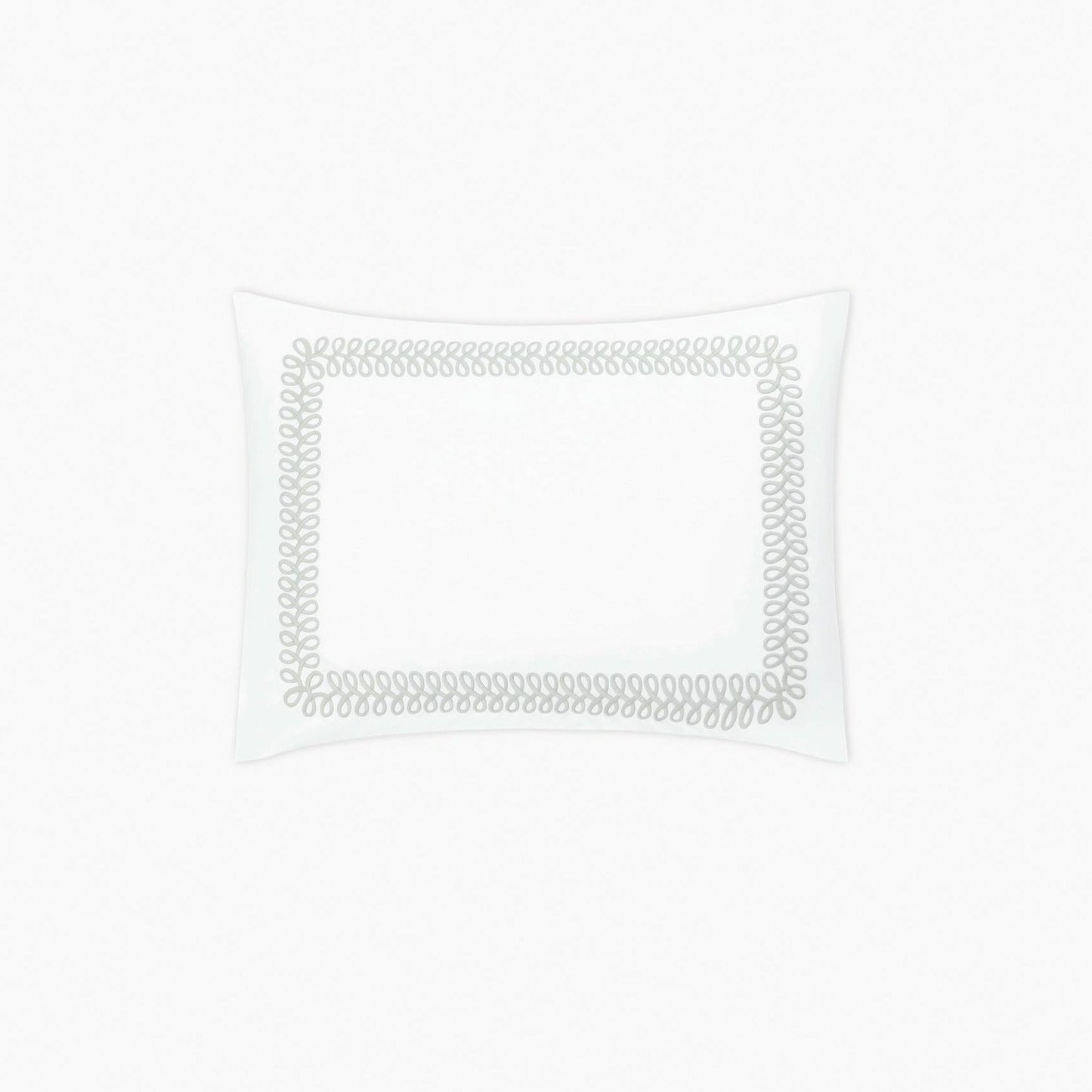 Matouk Schumacher Astor Braid Bedding Boudoir Sham Silver Fine Linens