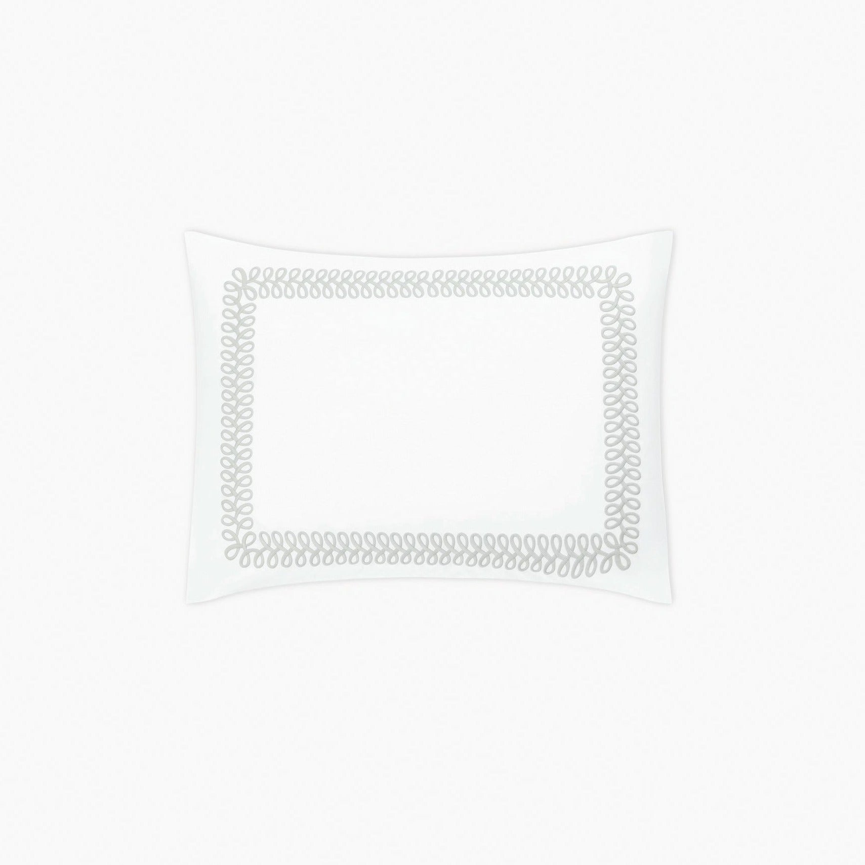 Matouk Schumacher Astor Braid Bedding Boudoir Sham Silver Fine Linens