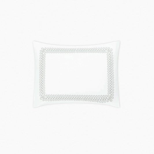 Matouk Schumacher Astor Braid Bedding Boudoir Sham Silver Fine Linens