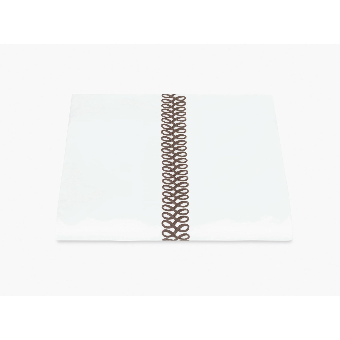 Matouk Schumacher Astor Braid Bedding Duvet Cover Mocha Fine Linens