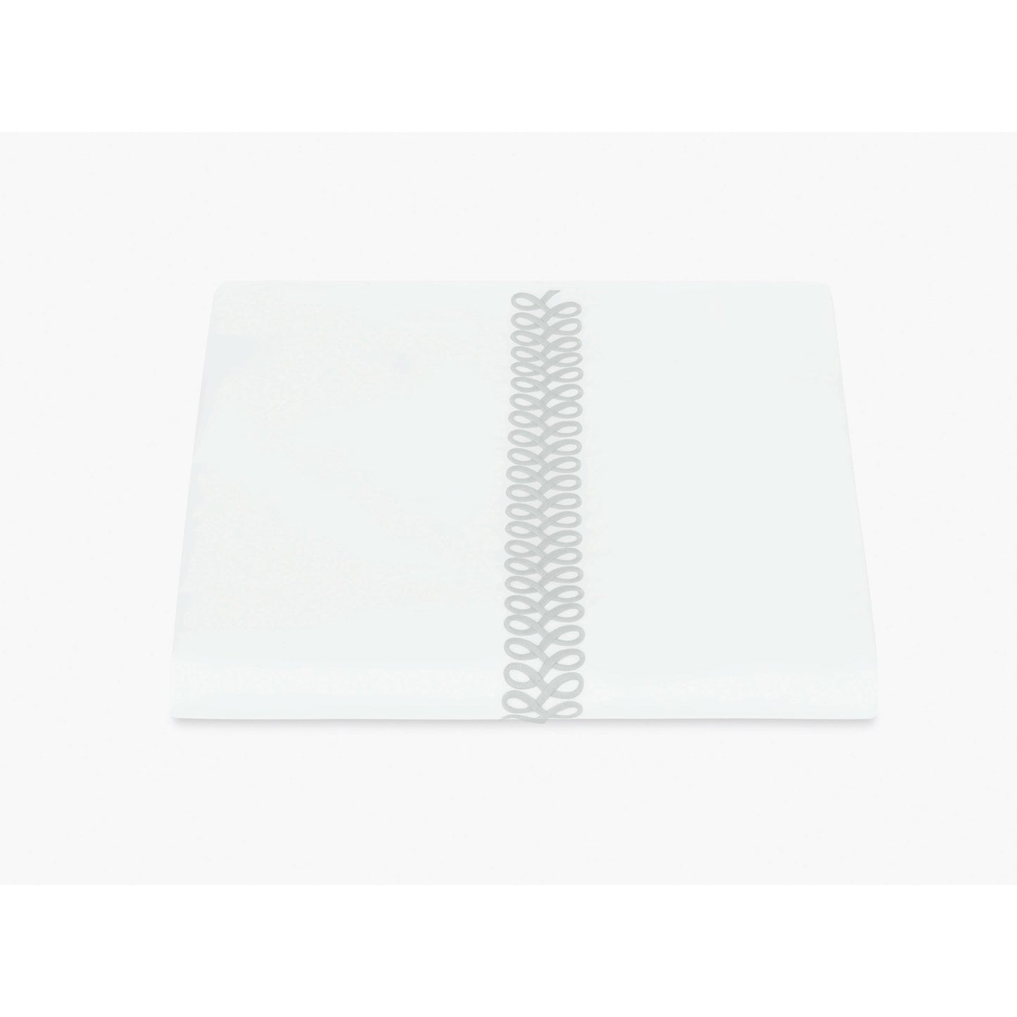 Matouk Schumacher Astor Braid Bedding Duvet Cover Silver Fine Linens