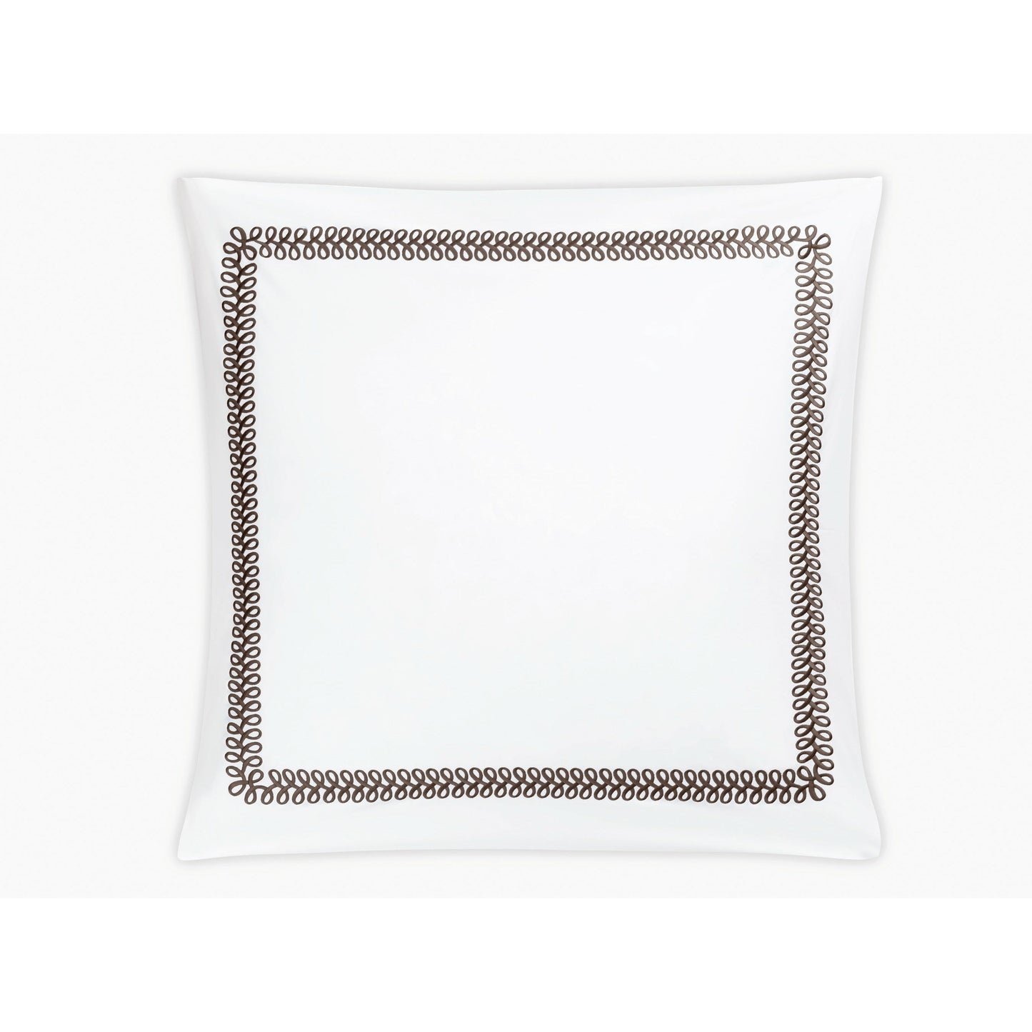 Matouk Schumacher Astor Braid Bedding Euro Sham Mocha Fine Linens