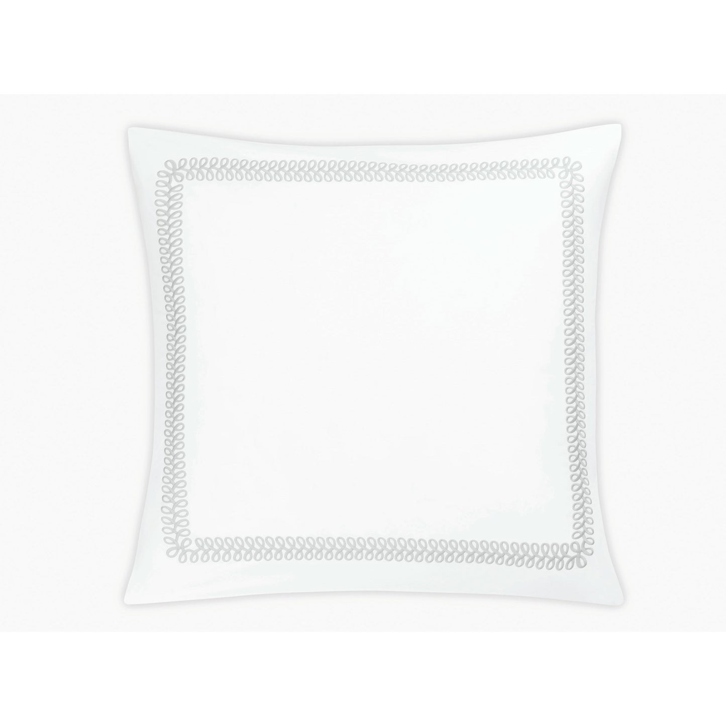 Matouk Schumacher Astor Braid Bedding Euro Sham Silver Fine Linens