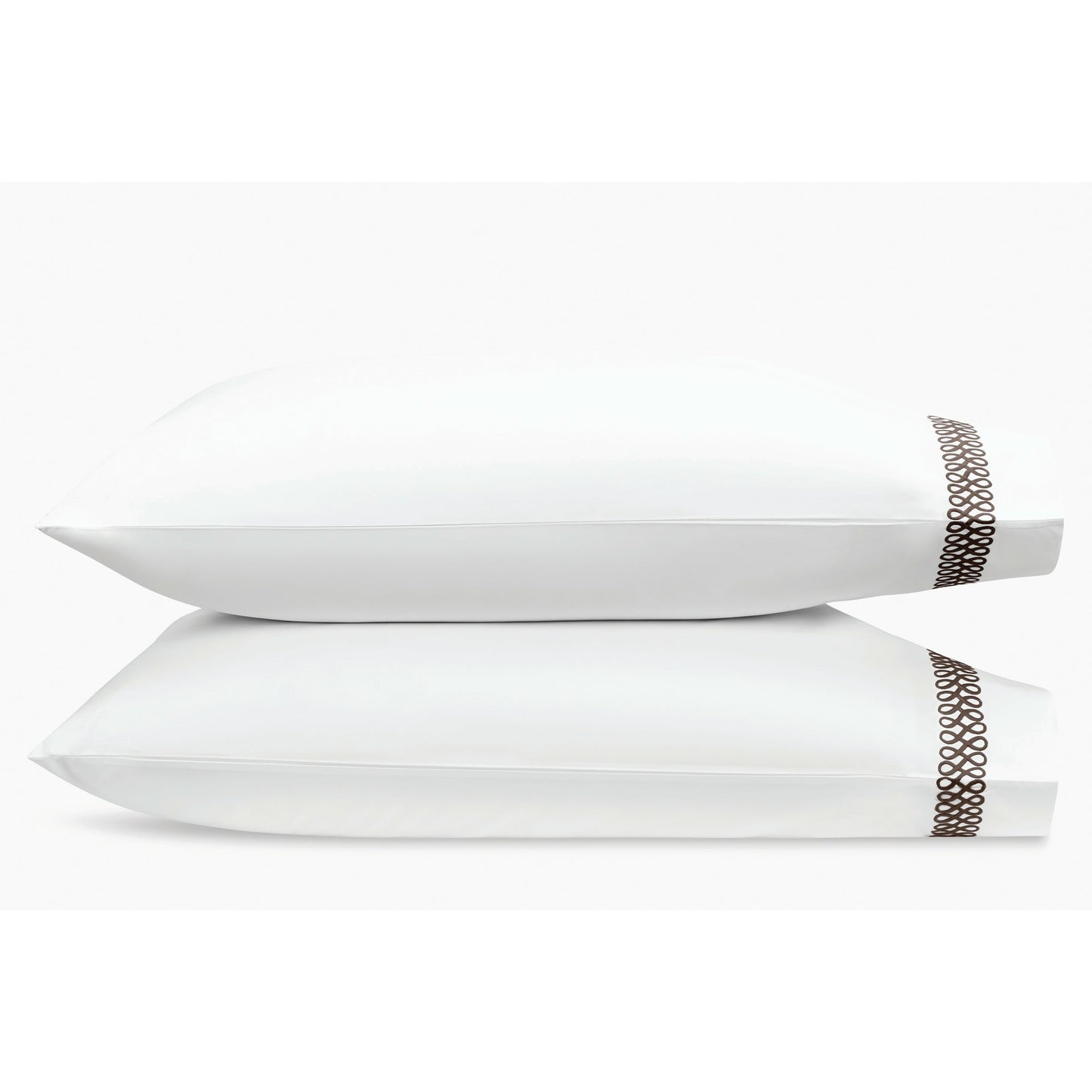 Matouk Schumacher Astor Braid Bedding Pair Of Two Pillowcases Mocha Fine Linens