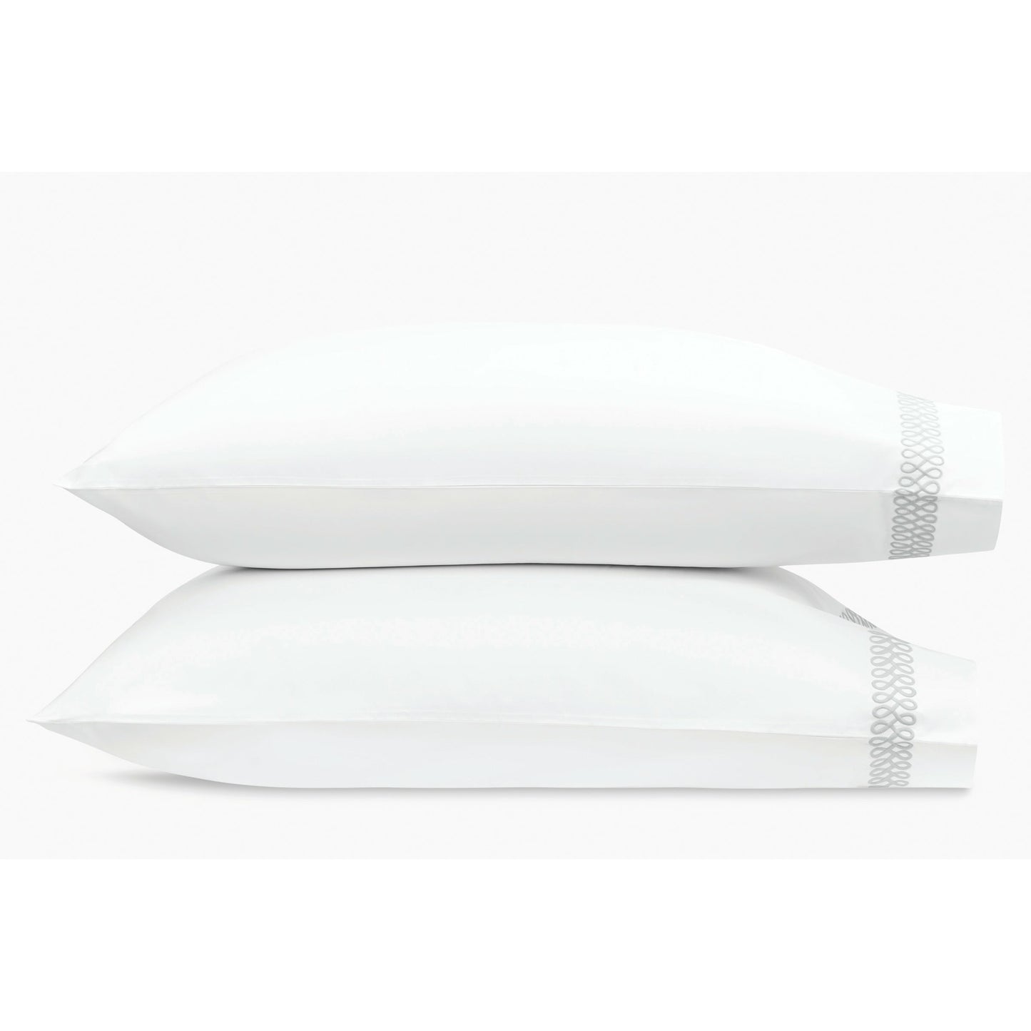 Matouk Schumacher Astor Braid Bedding Pair Of Two Pillowcases Silver Fine Linens