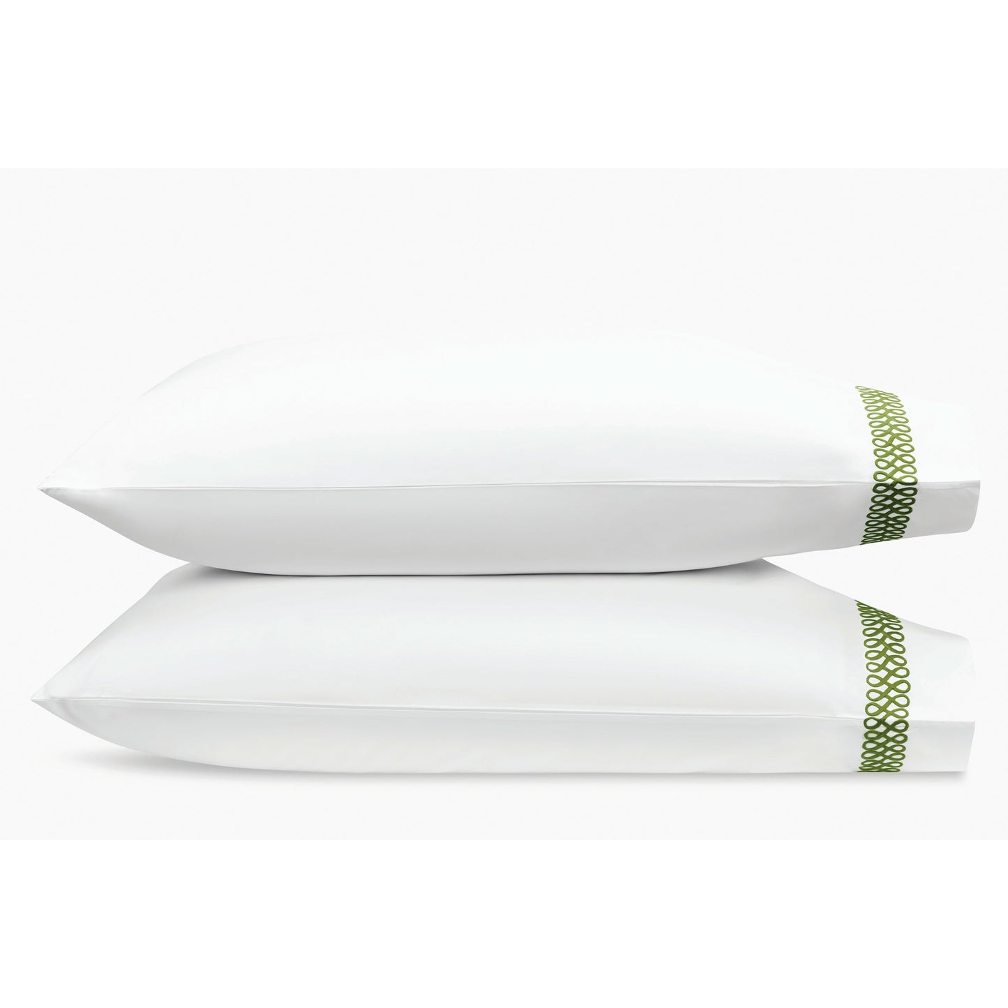 Matouk Schumacher Astor Braid Bedding Pillowcases Grass Fine Linens