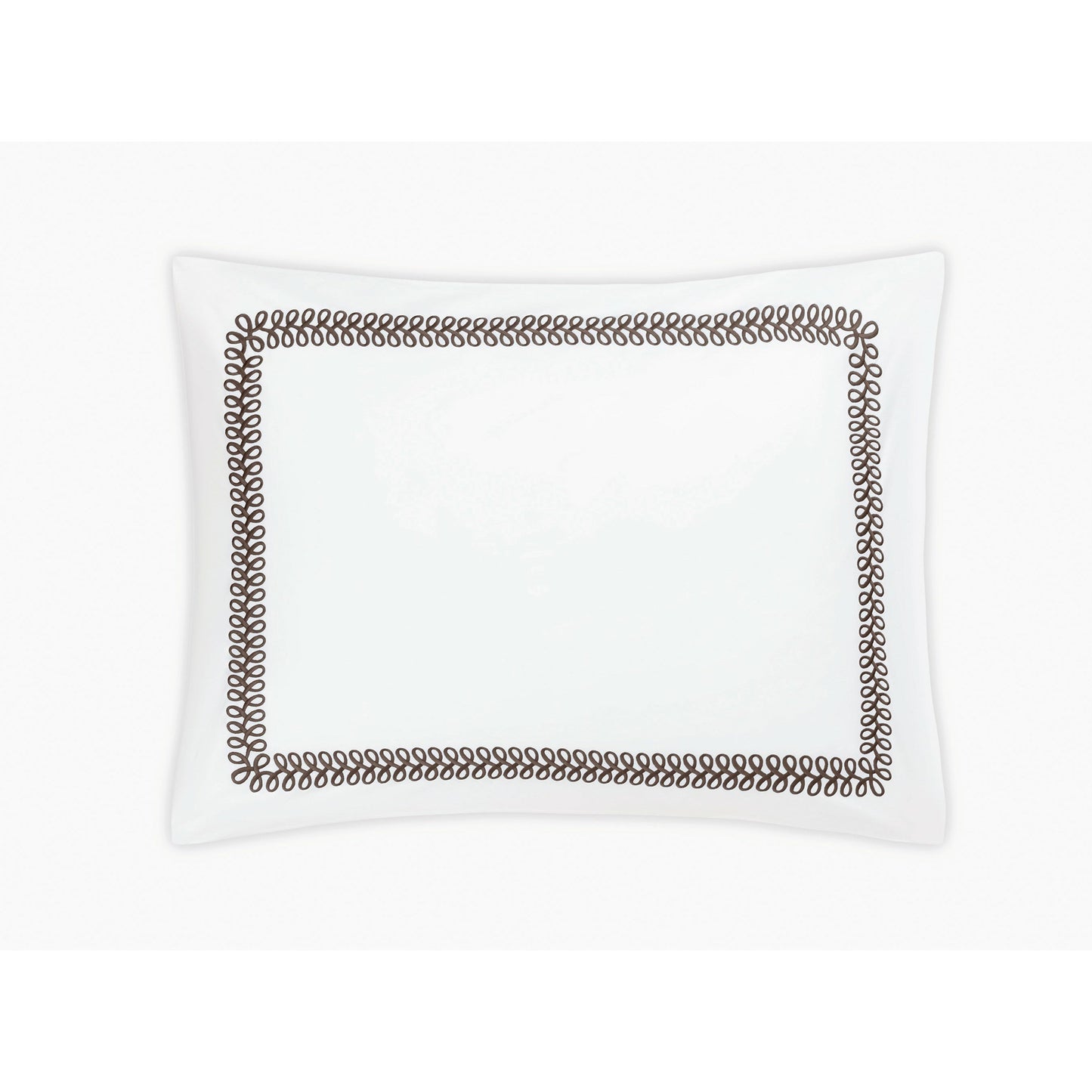 Matouk Schumacher Astor Braid Bedding Standard Sham Mocha Fine Linens