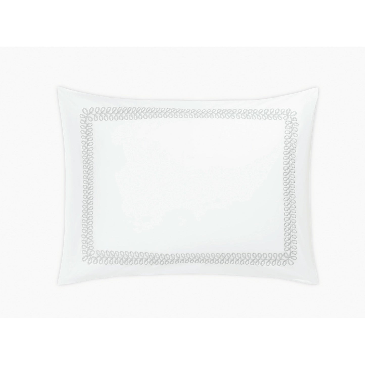 Matouk Schumacher Astor Braid Bedding Boudoir Sham Silver Fine Linens