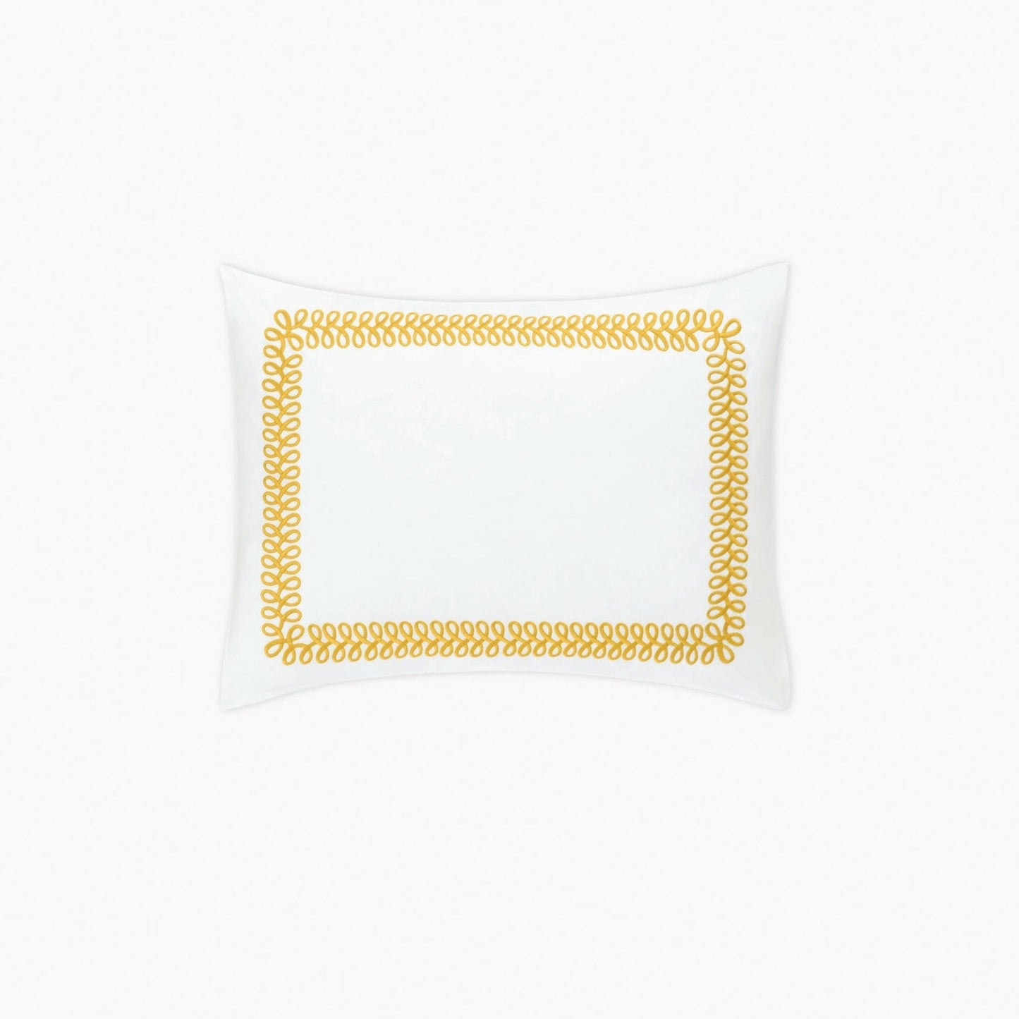 Matouk Schumacher Astor Braid Bedding Boudoir Sham Lemon Fine Linens
