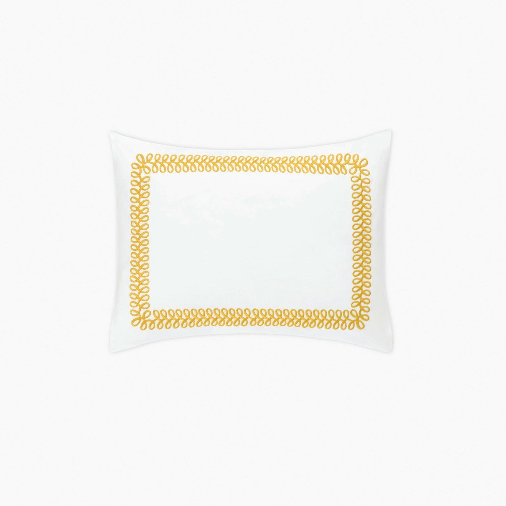 Matouk Schumacher Astor Braid Bedding Boudoir Sham Lemon Fine Linens