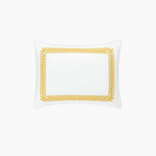 Matouk Schumacher Astor Braid Bedding Boudoir Sham Lemon Fine Linens