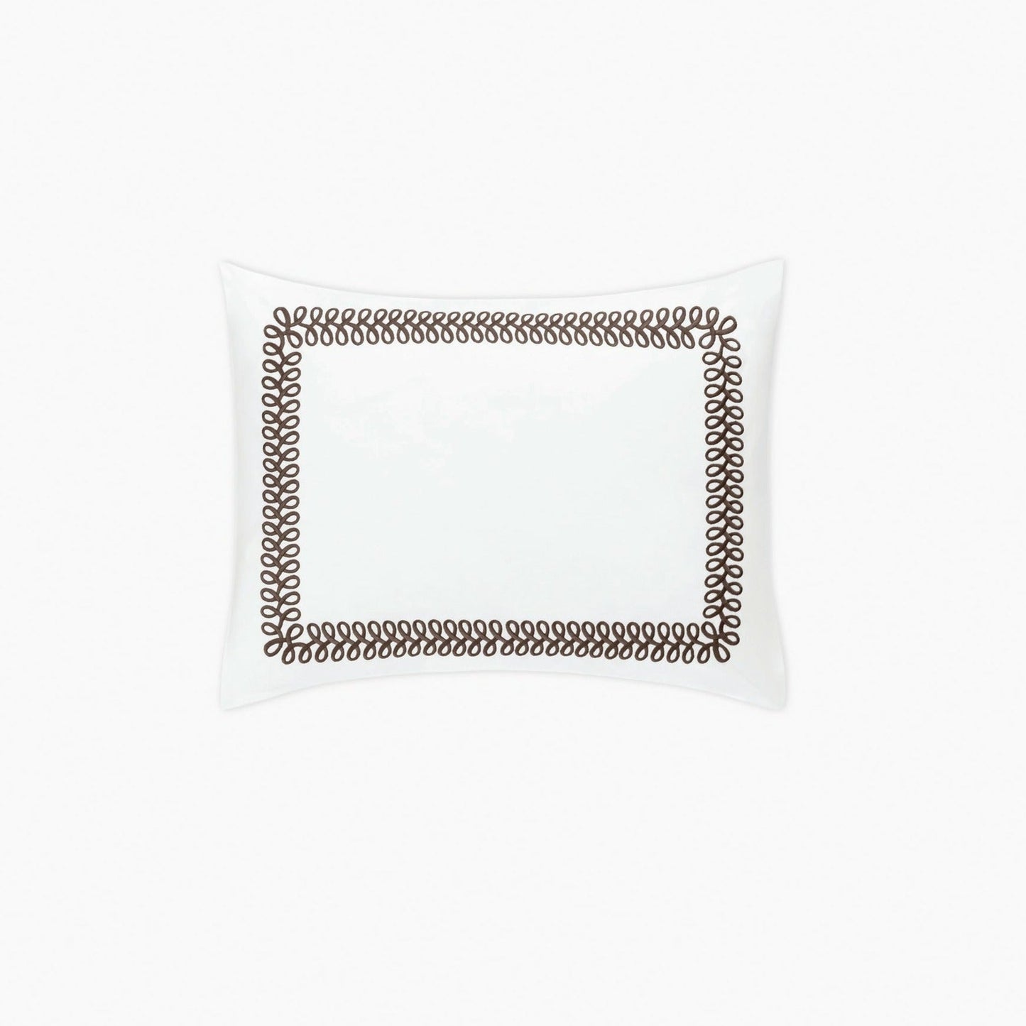 Matouk Schumacher Astor Braid Bedding Boudoir Sham Mocha Fine Linens