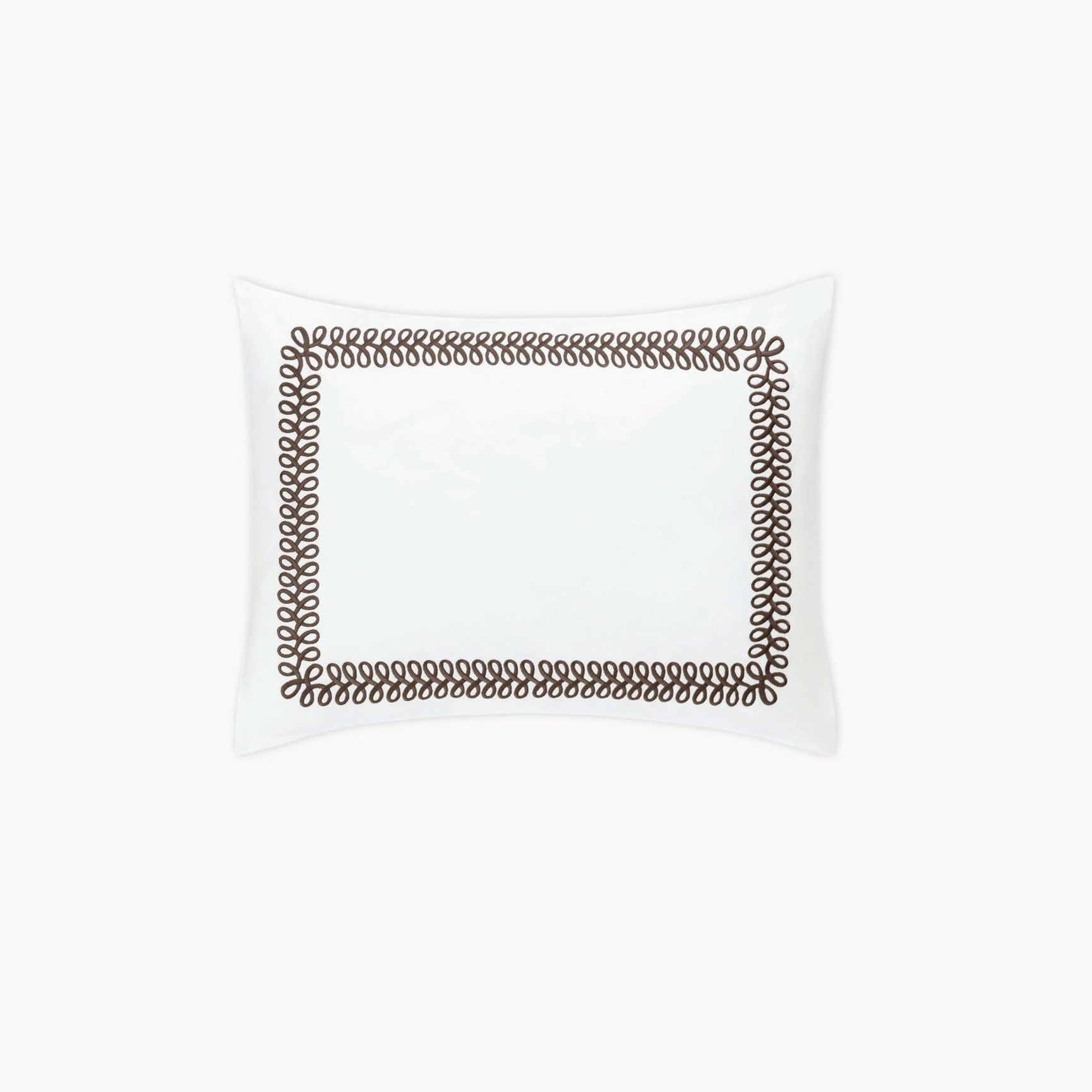 Matouk Schumacher Astor Braid Bedding Boudoir Sham Mocha Fine Linens