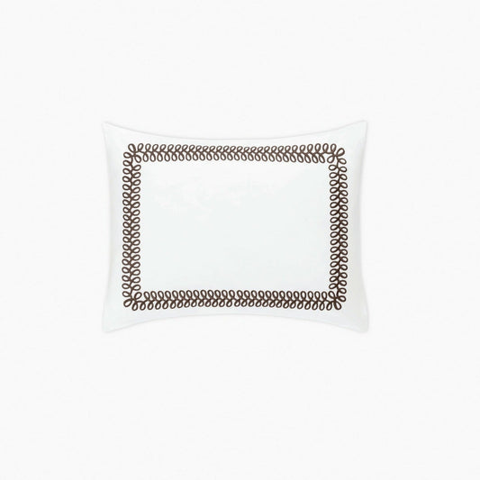 Matouk Schumacher Astor Braid Bedding Boudoir Sham Mocha Fine Linens