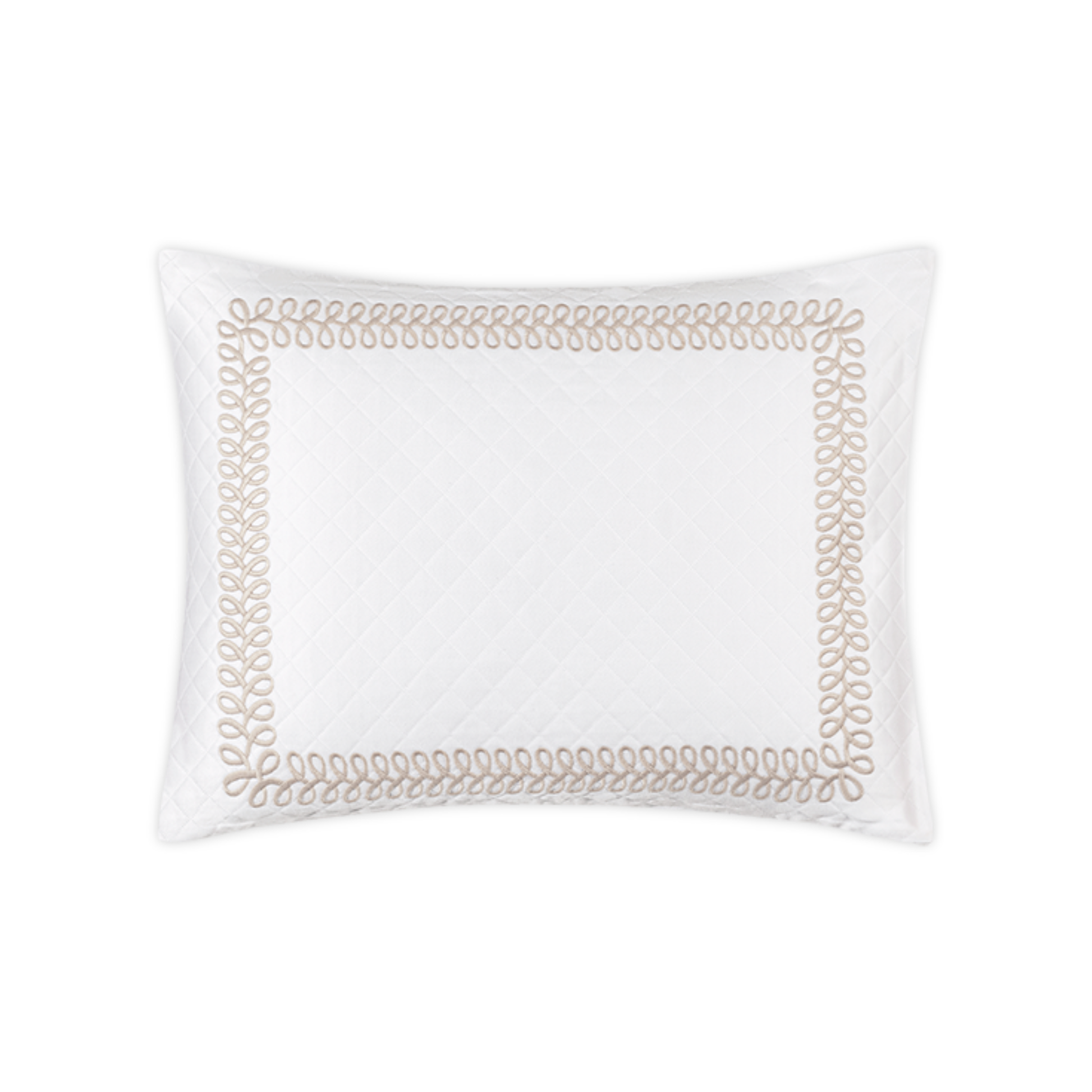 Boudoir Sham Silo of Matouk Schumacher Astor Braid Matelassé Bedding  in Dune Color