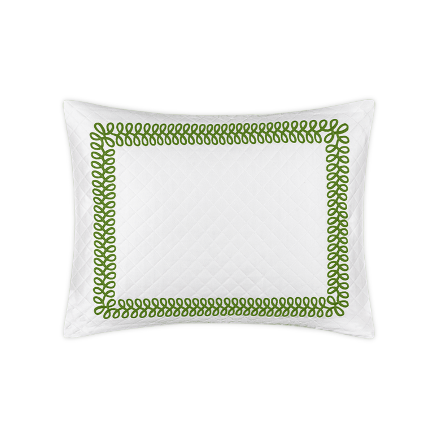 Boudoir Sham Silo of Matouk Schumacher Astor Braid Matelassé Bedding in Grass Color