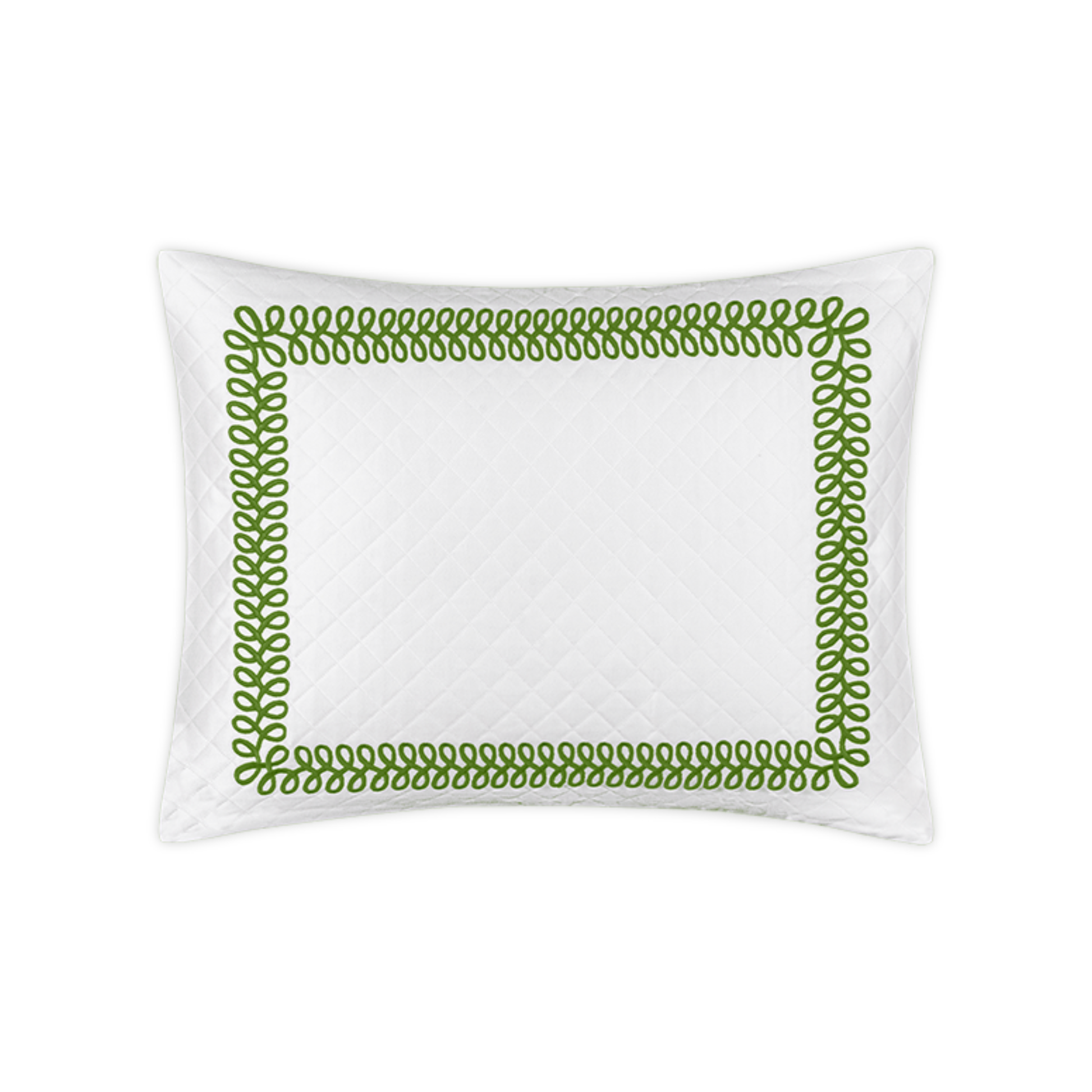 Boudoir Sham Silo of Matouk Schumacher Astor Braid Matelassé Bedding in Grass Color