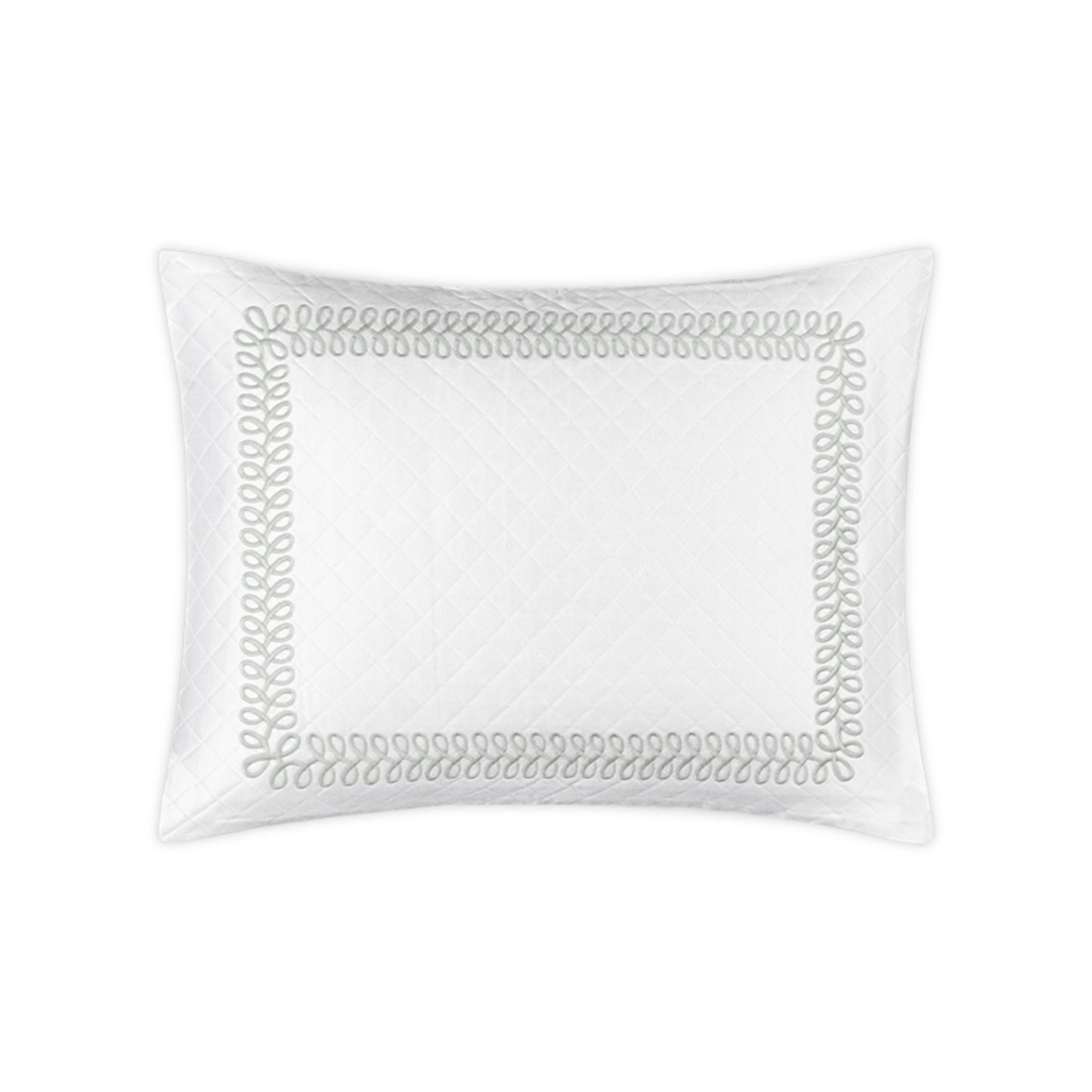 Boudoir Sham Silo of Matouk Schumacher Astor Braid Matelassé Bedding in Silver Color