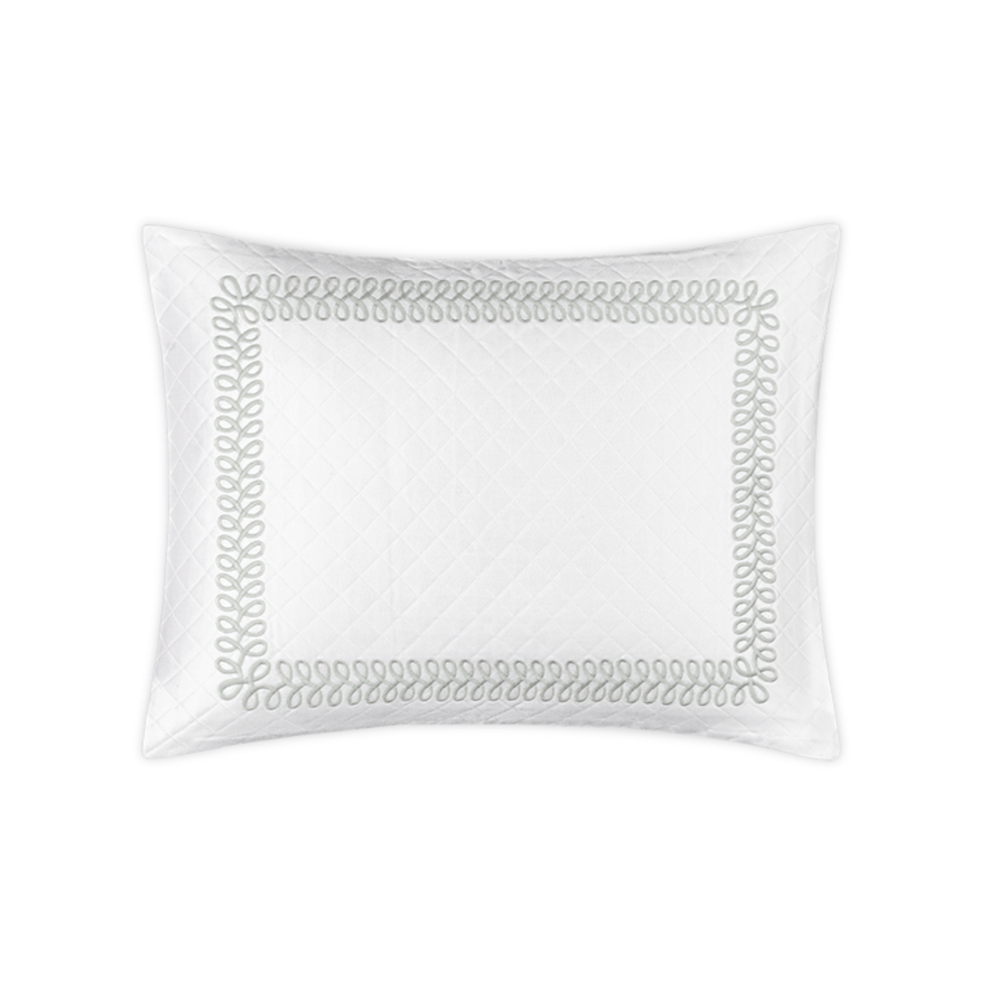 Boudoir Sham Silo of Matouk Schumacher Astor Braid Matelassé Bedding in Silver Color