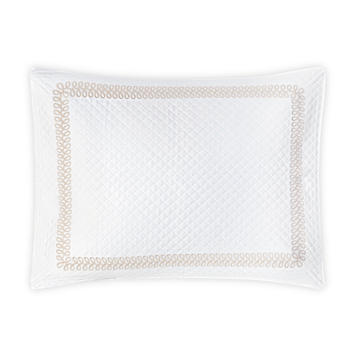 Sham Silo of Matouk Schumacher Astor Braid Matelassé Bedding  in Dune Color