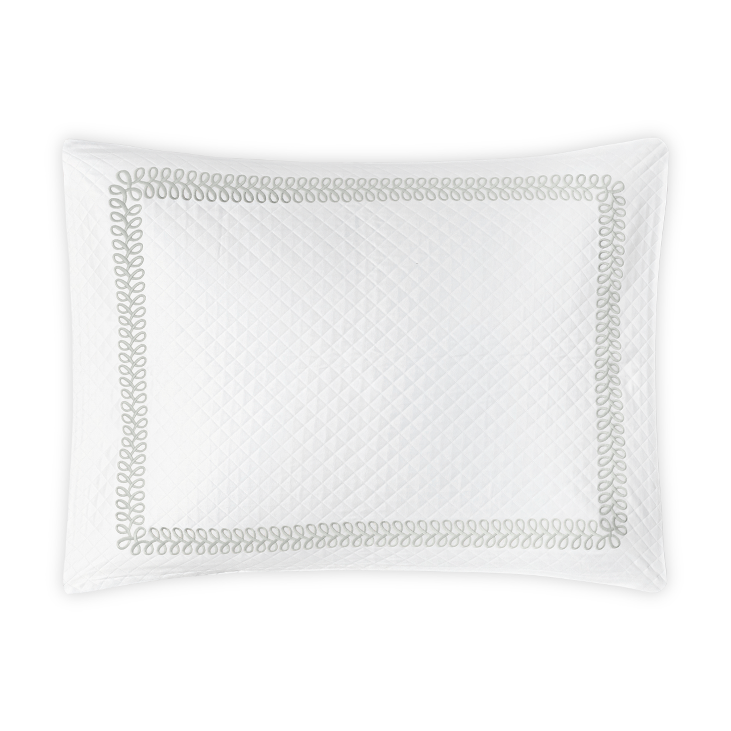 Sham Silo of Matouk Schumacher Astor Braid Matelassé Bedding in Silver Color