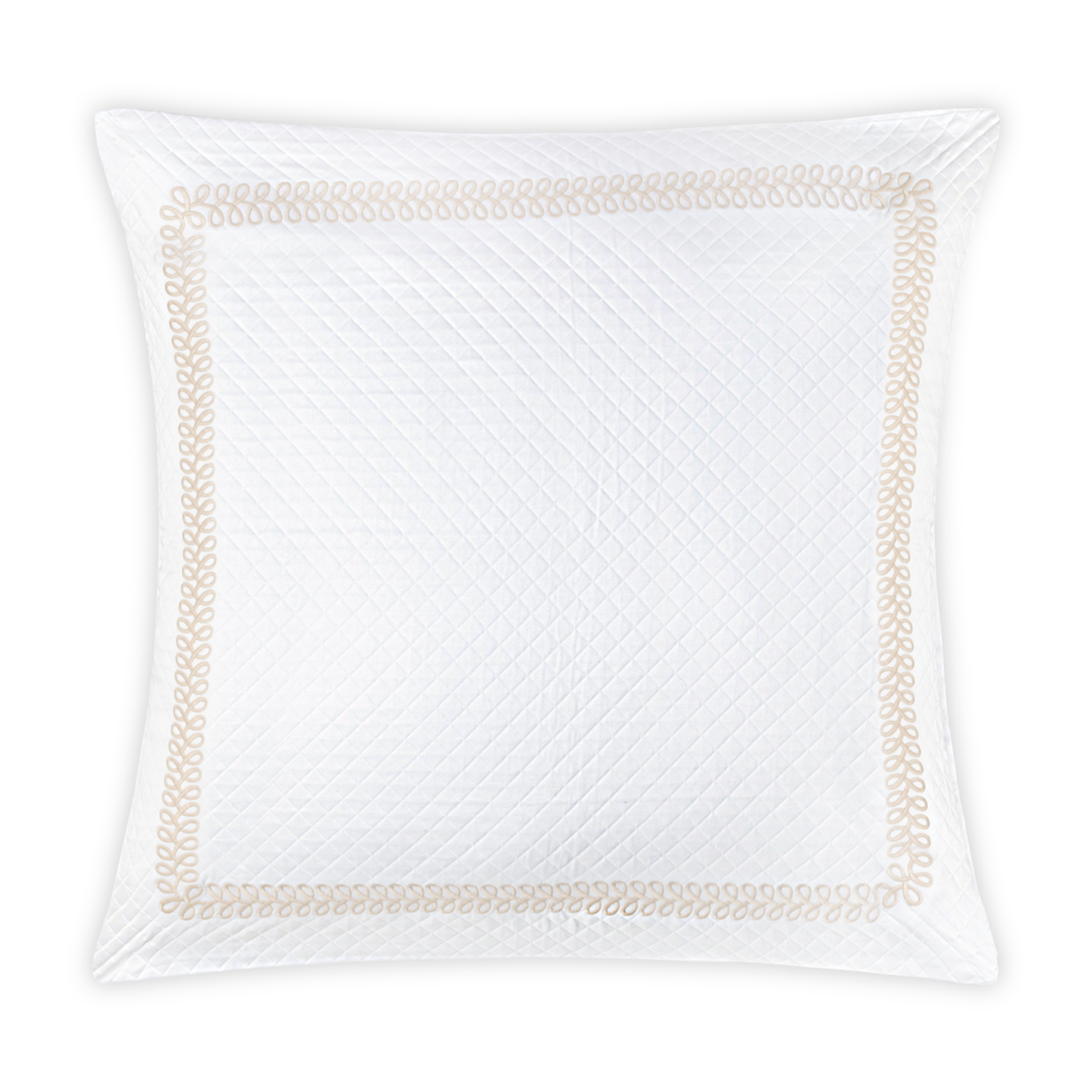 Euro Sham Silo of Matouk Schumacher Astor Braid Matelassé Bedding  in Dune Color